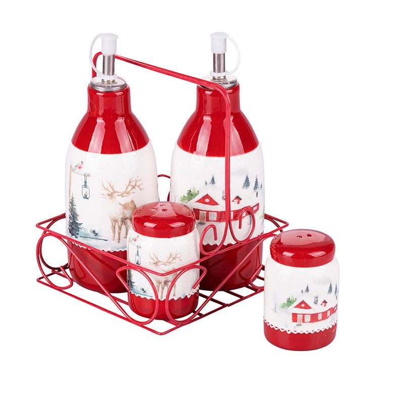 Paniate - Villa d'Este Set 4pz Olio, Aceto, Sale e Pepe in gres