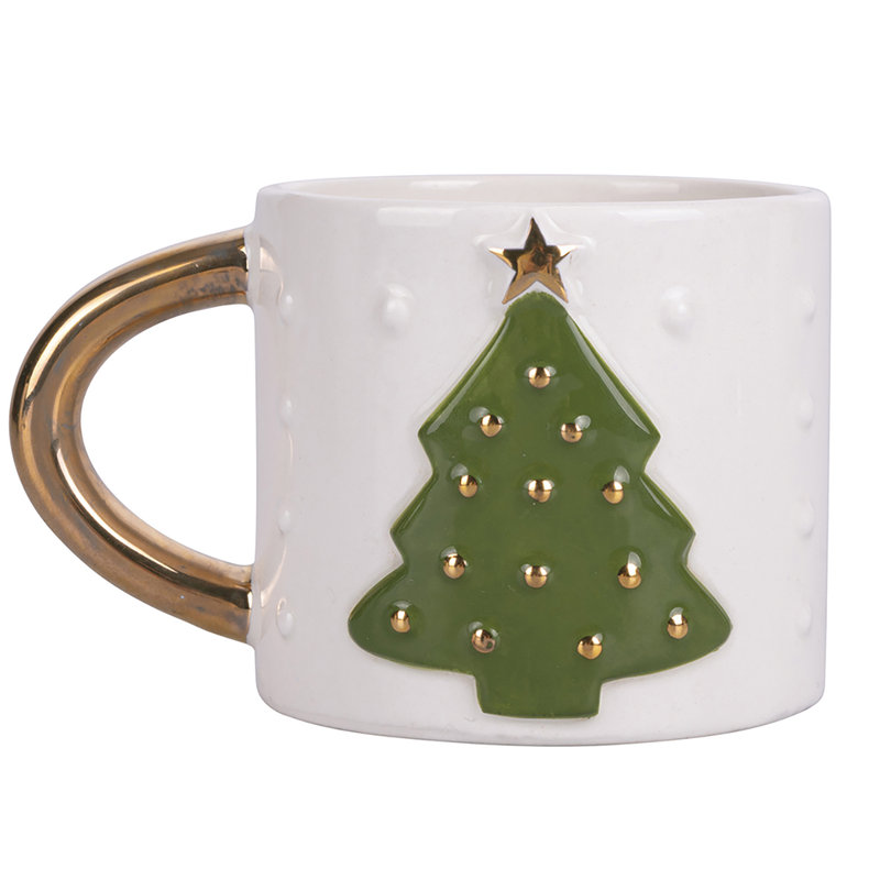 Tazza natalizia 260 ml in ceramica, decoro albero di Natale, impugnatura  dorata, Xmas - villa d'este obsoleto - Acquista su Smart BPER Zone.