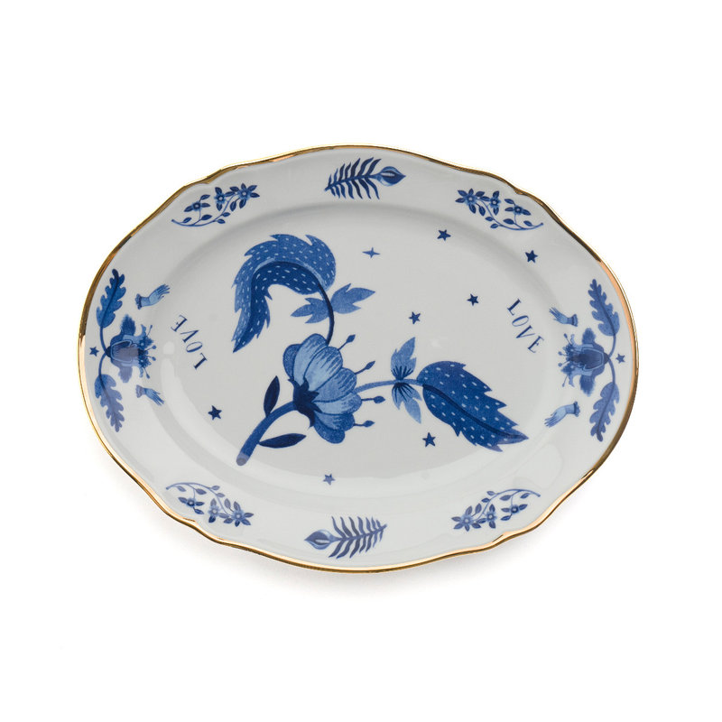 Piatto Portata Ovale cm 34, Decorazione Floreale Blu Ftb00105 - Bitossi  Home - Acquista su Ventis.