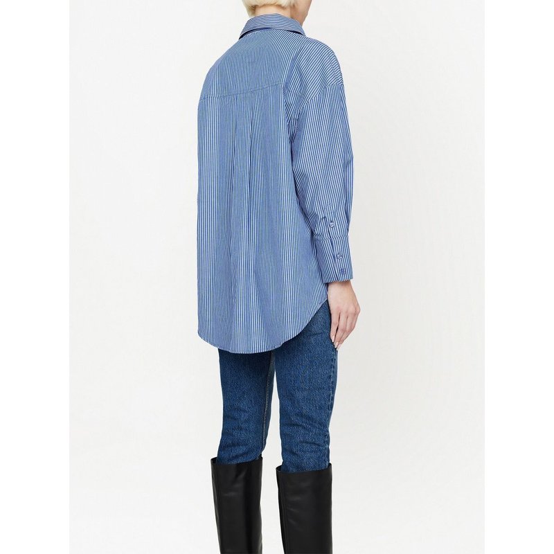 Anine Bing Mika Cotton-poplin Shirt in Blue