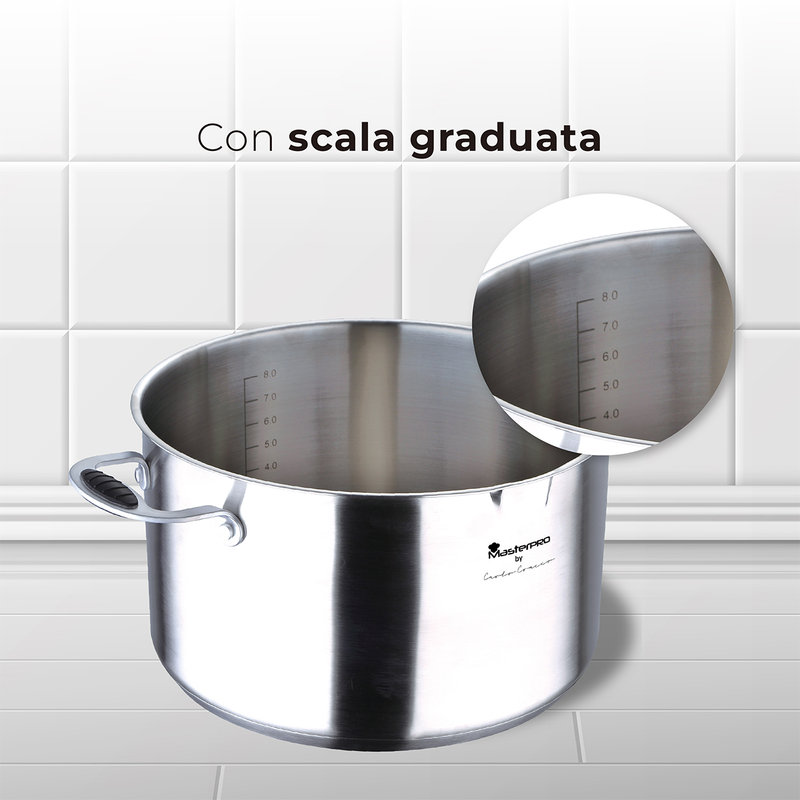 Pentola pasta con coperchio Cm. 24x23 L. 7,5 - Kuchenprofi