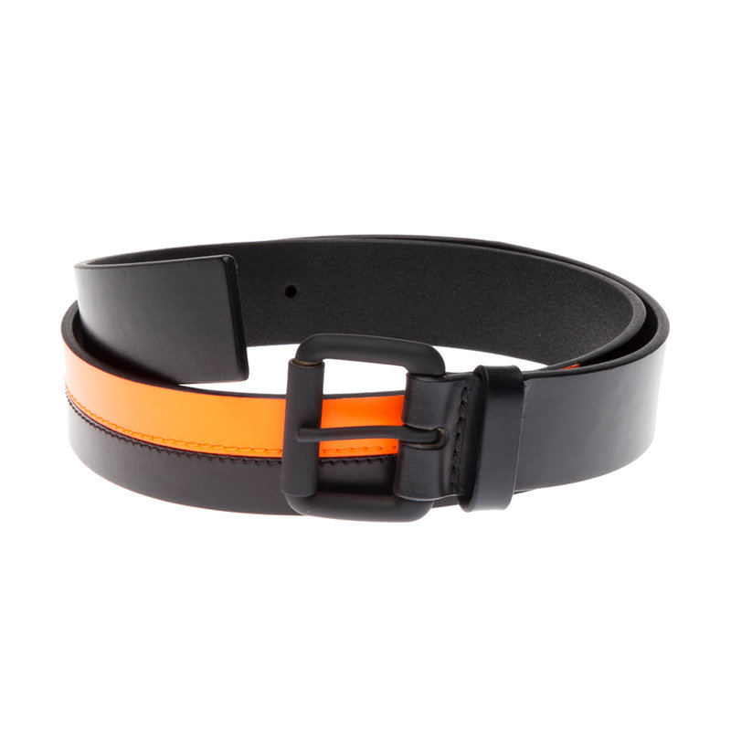 Cintura in vera pelle DUAL FLUO h35, nero-arancio - Orciani - Acquista su  Ventis.