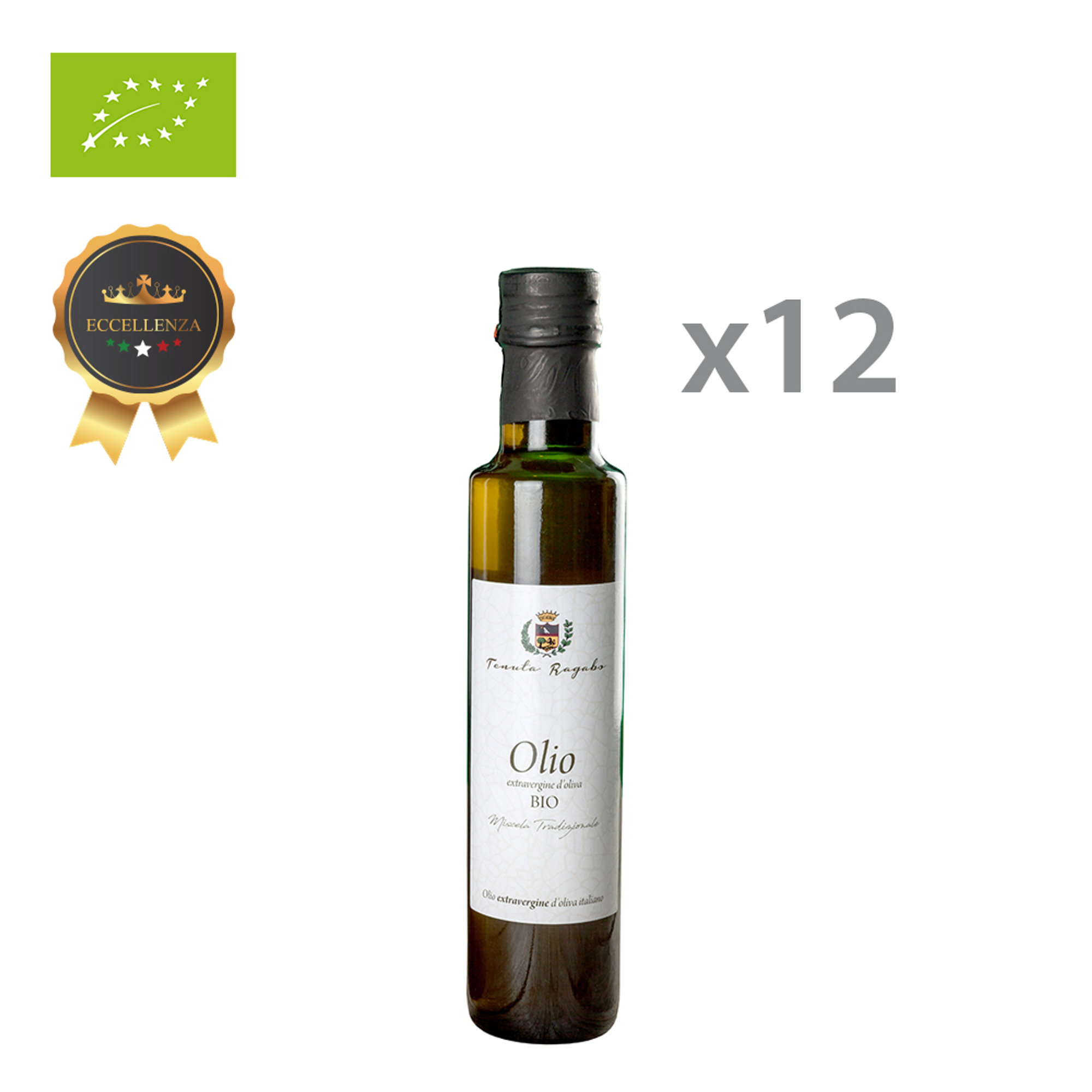 12 bottiglie - Olio Evo BIO Miscela Tradizionale 25 Cl Tenuta Ragabo vista0