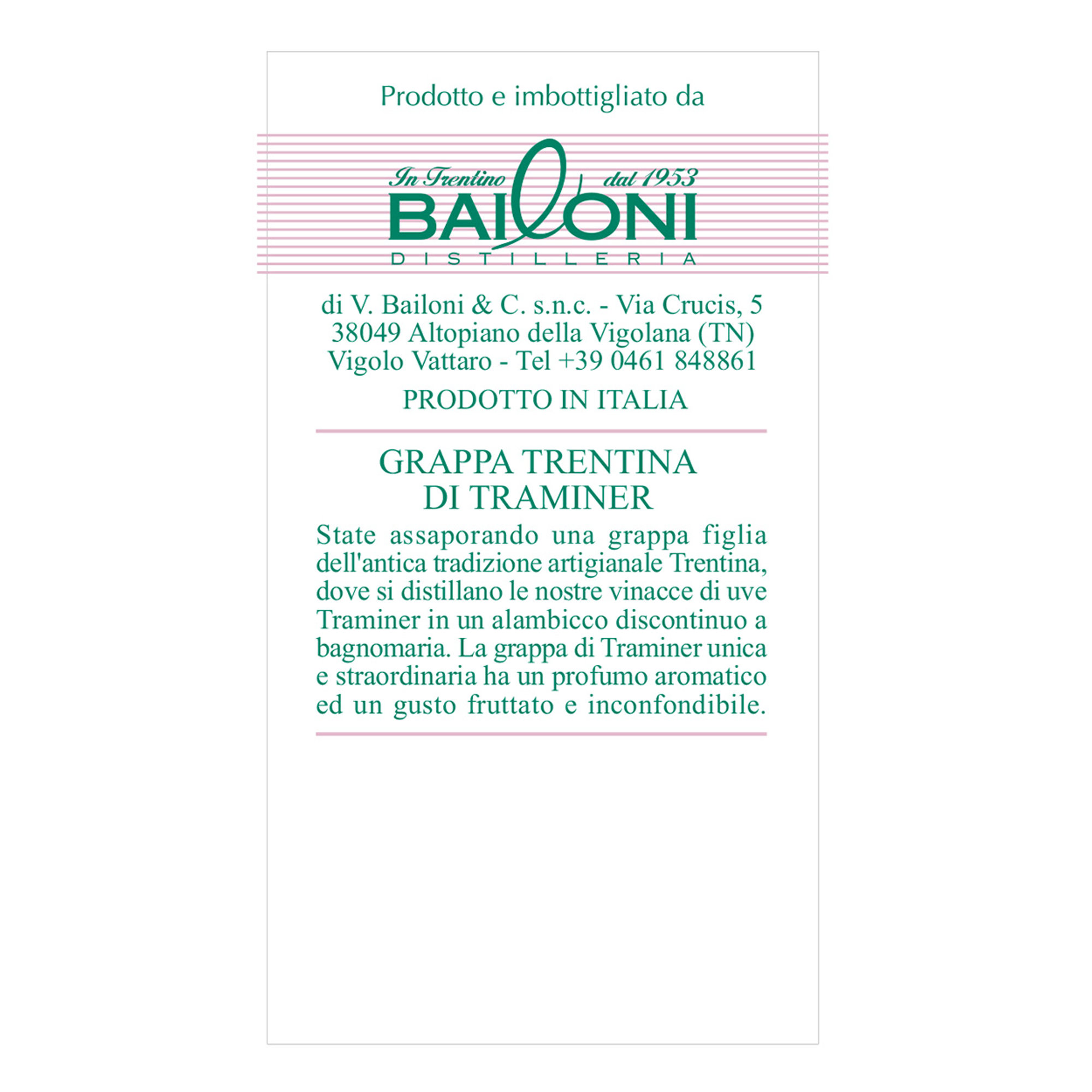 3 Flaschen - Trentinische Monovitigno Grappa Distilleria Bailoni vista4