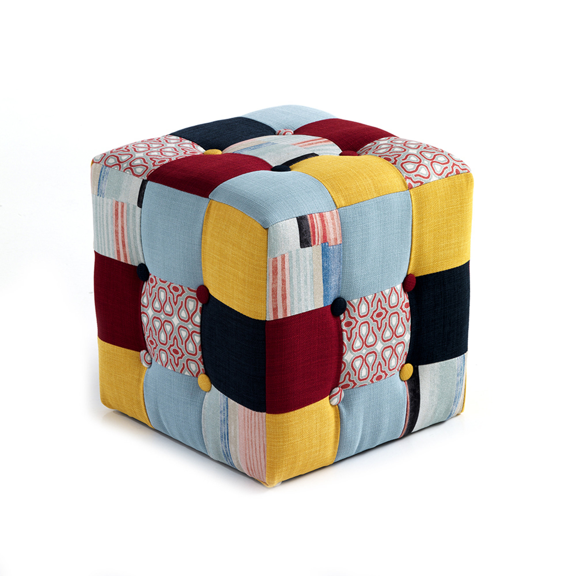 Pouf LIAM rivestita in patchwork Oreste Luchetta - 2020 vista0