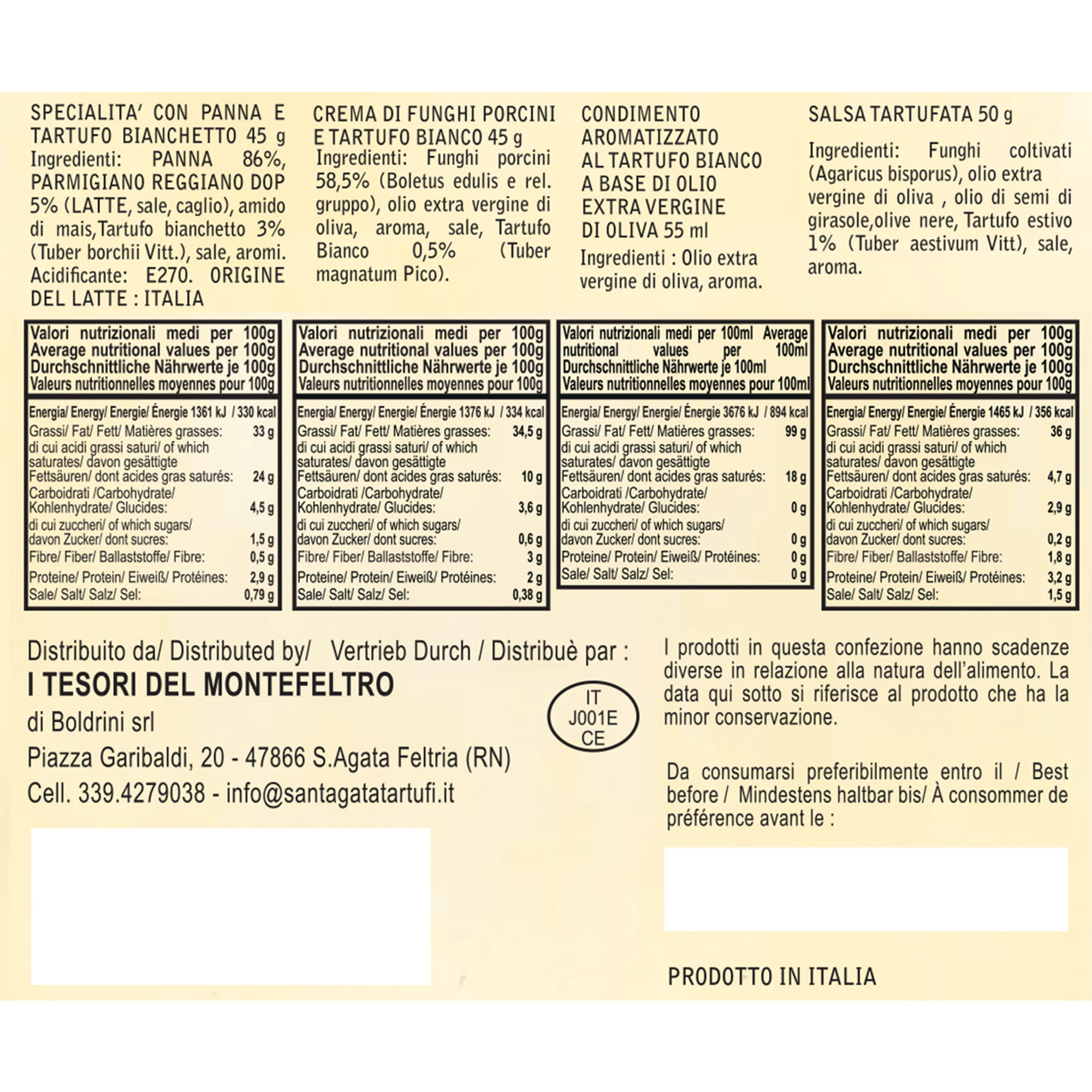 Mini Menù al tartufo Sant'Agata Feltria Tartufi vista1