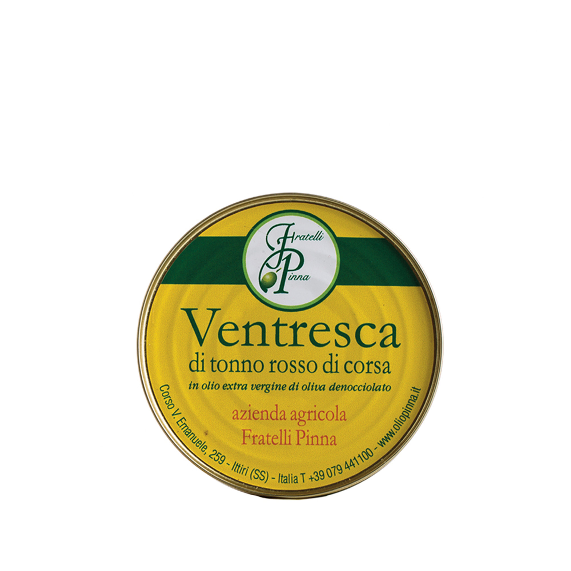 6 lattine 160 gr - Ventresca di Tonno Rosso di Corsa in Olio EVO Denocciolato di Bosana Pinna vista1