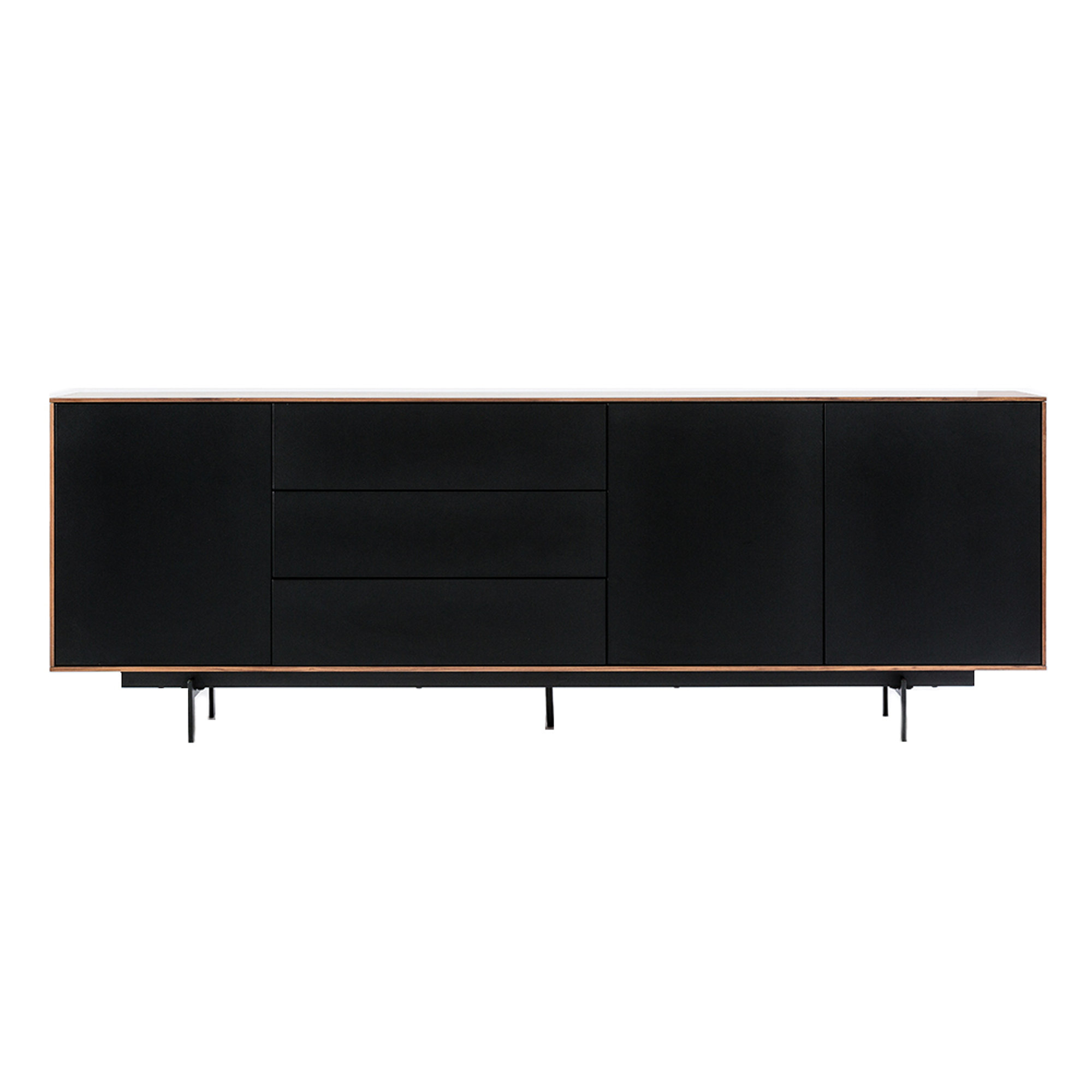 Credenza 3 ante 3 cassetti SIVIGLIA, nero Unico Milano vista0
