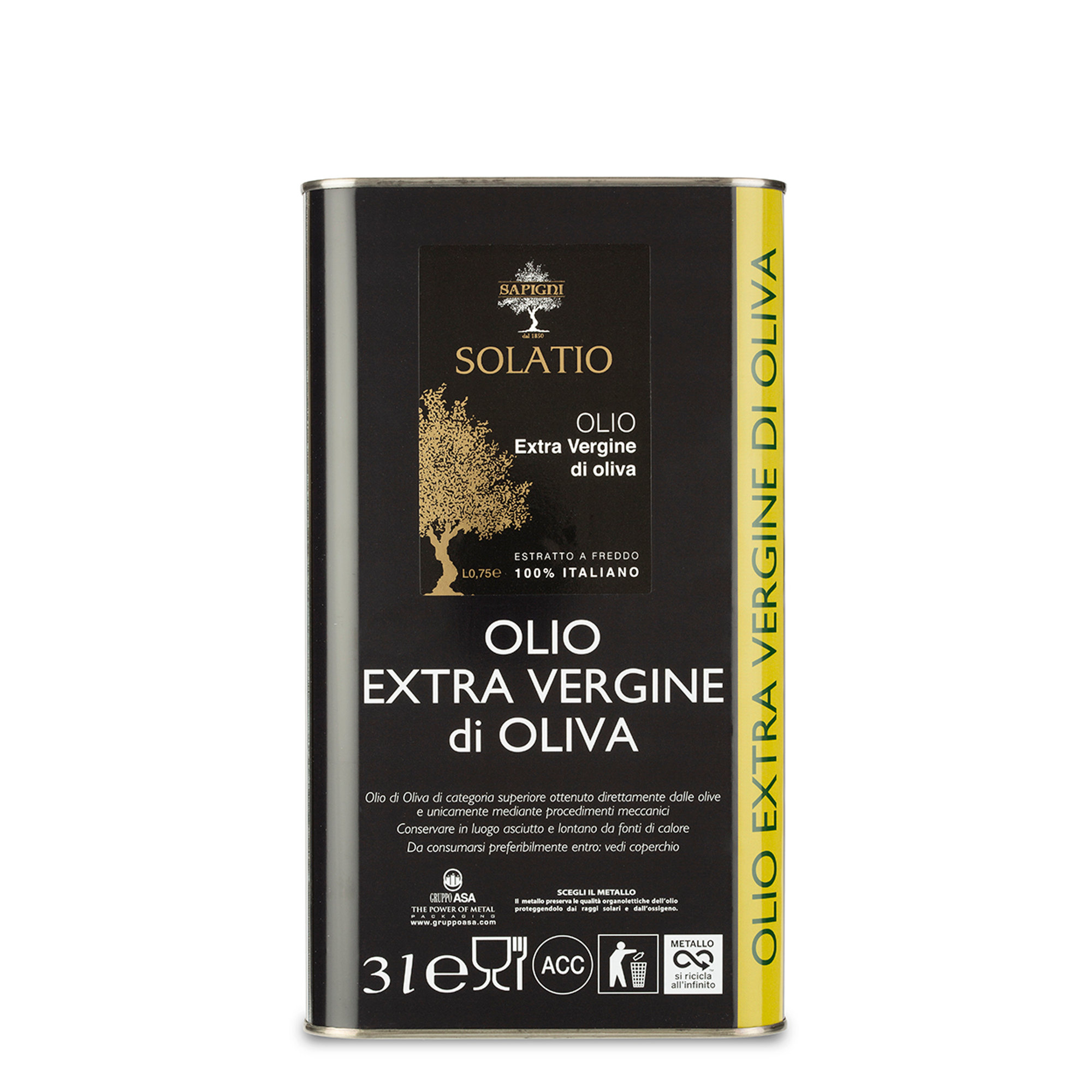 1 latta da 3 lt - Olio EVO Solatìo Oleificio Sapigni vista0