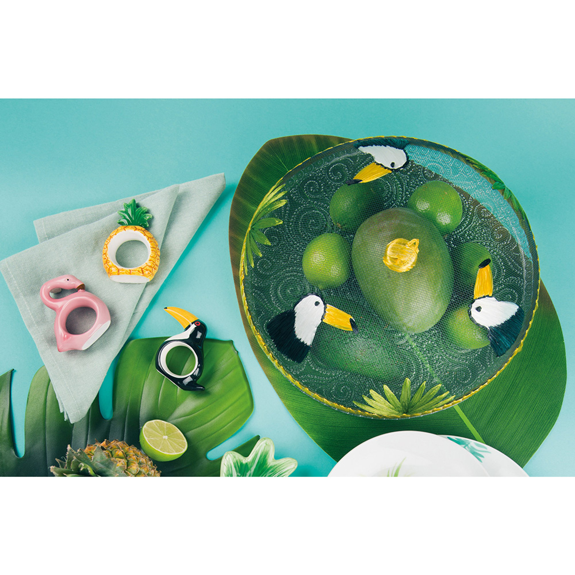 Juego de 3 fundas para alimentos tropicales 30 cm A tavola con i trend dell'estate vista4