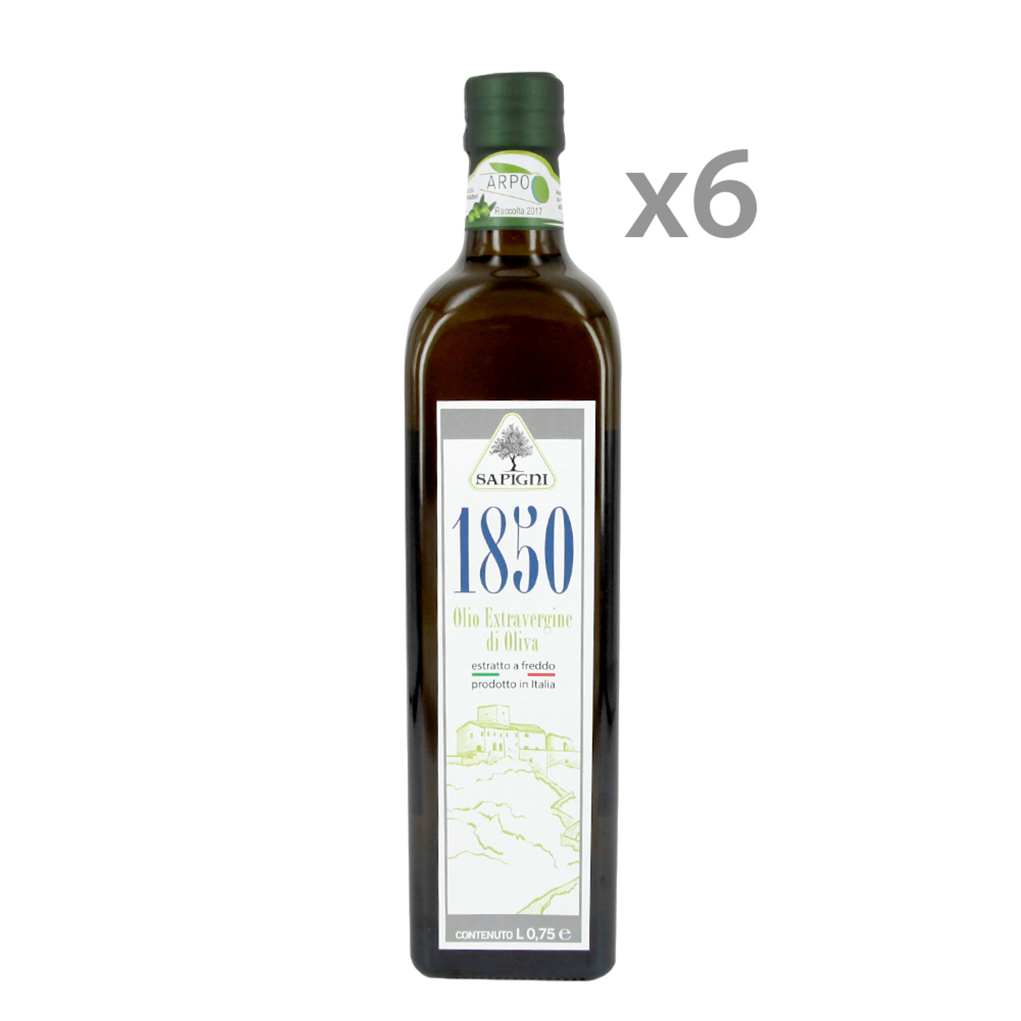 6 bottiglie da 0,75 lt - Olio EVO da filiera certificata Oleificio Sapigni vista0