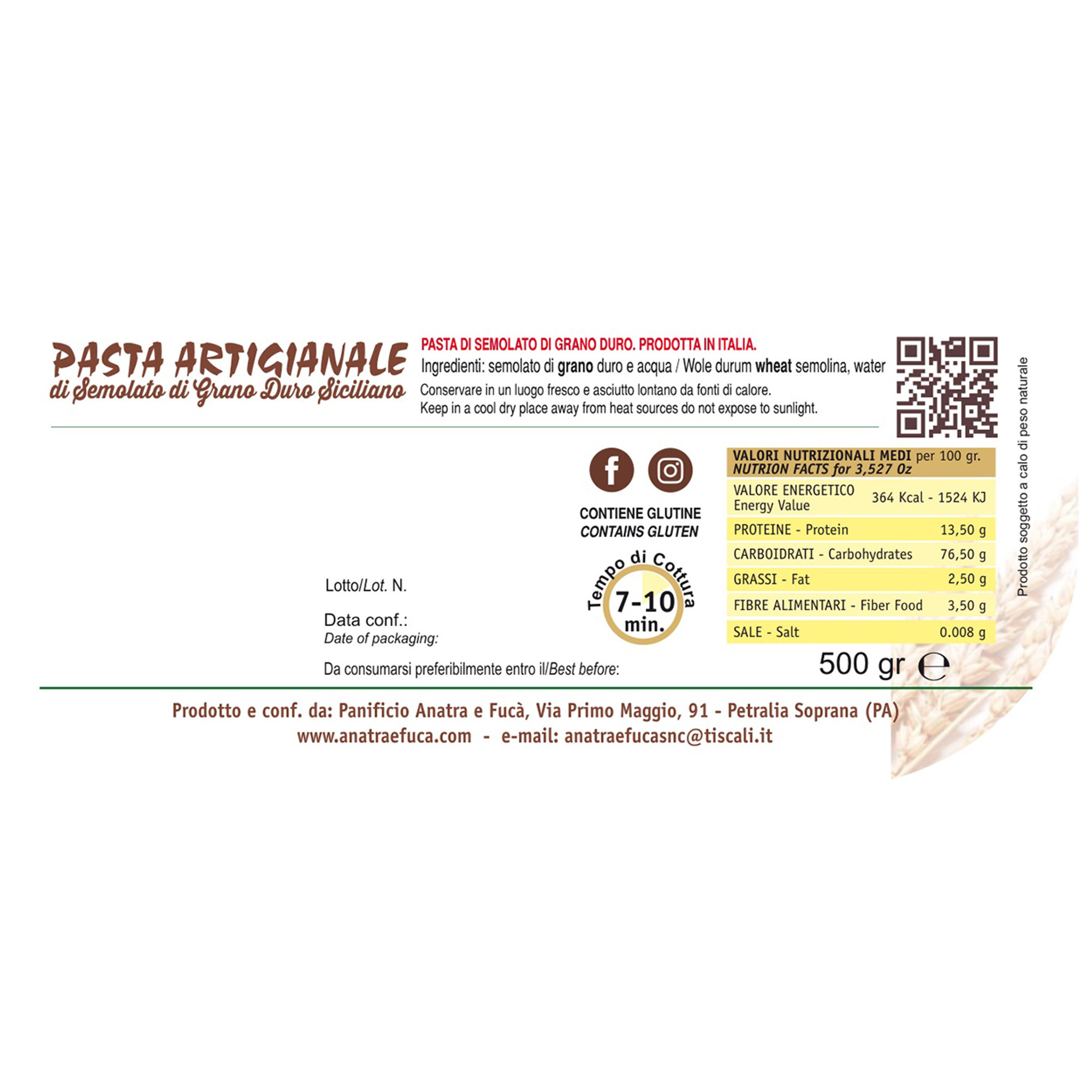 10 pacchetti - Tagliatelle 500 gr Anatra e Fucà vista1