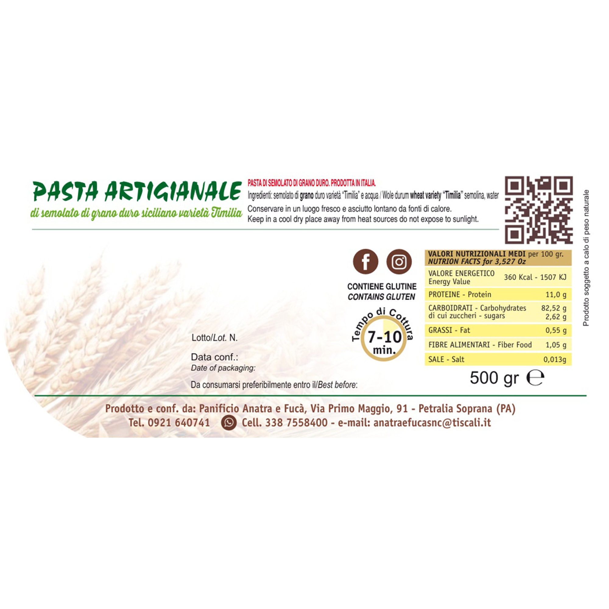 10 pacchetti - Fettuccine Integrali 500 gr Anatra e Fucà vista1
