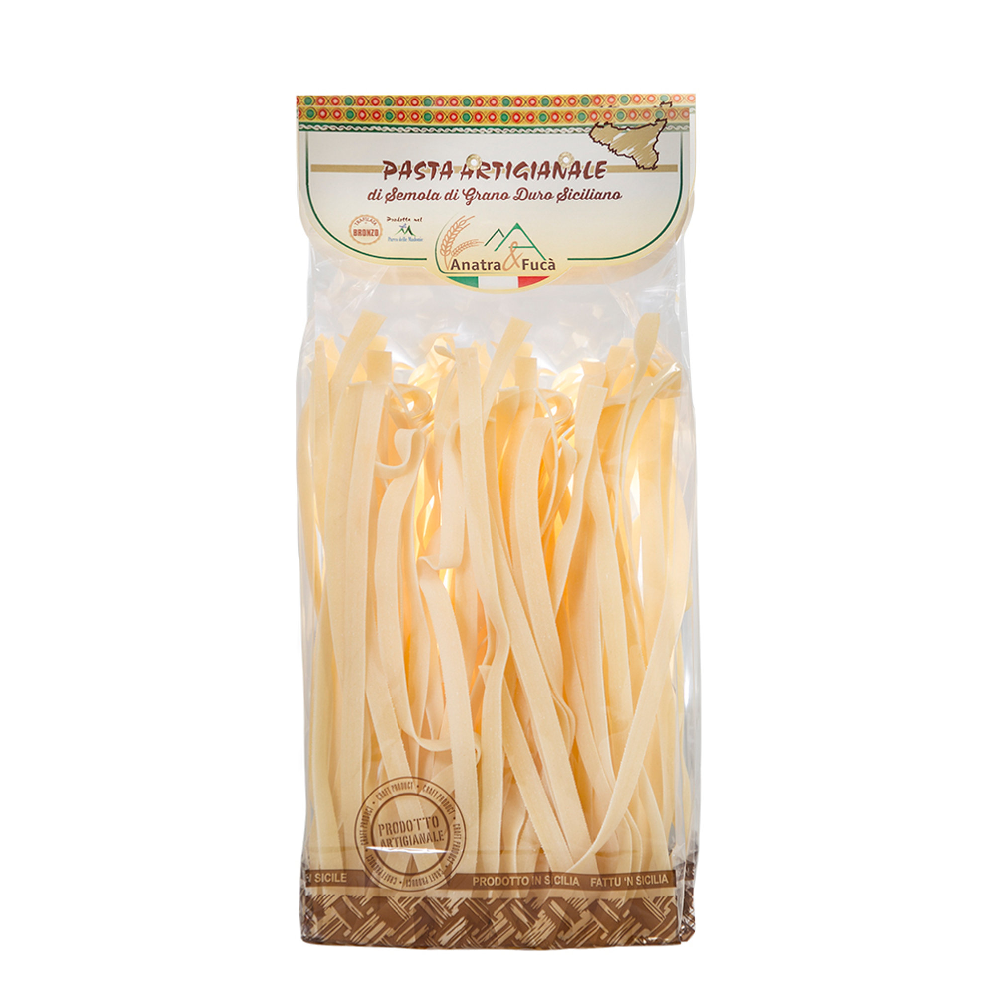 10 pacchetti misti: 2 tagliatelle - 2 fettuccine - 2 caserecce - 2 fusilli - 2 ditali Anatra e Fucà vista2