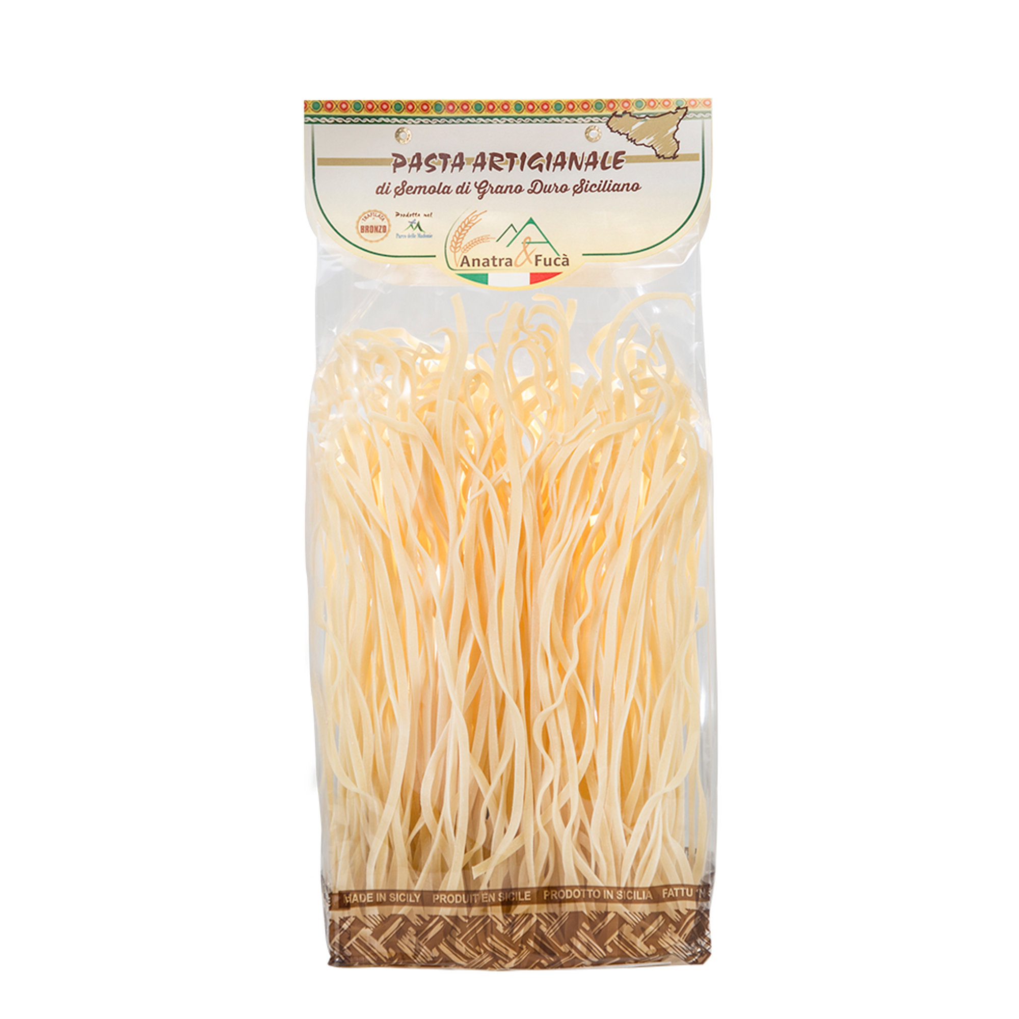 10 pacchetti misti: 2 tagliatelle - 2 fettuccine - 2 caserecce - 2 fusilli - 2 contadino Anatra e Fucà vista1