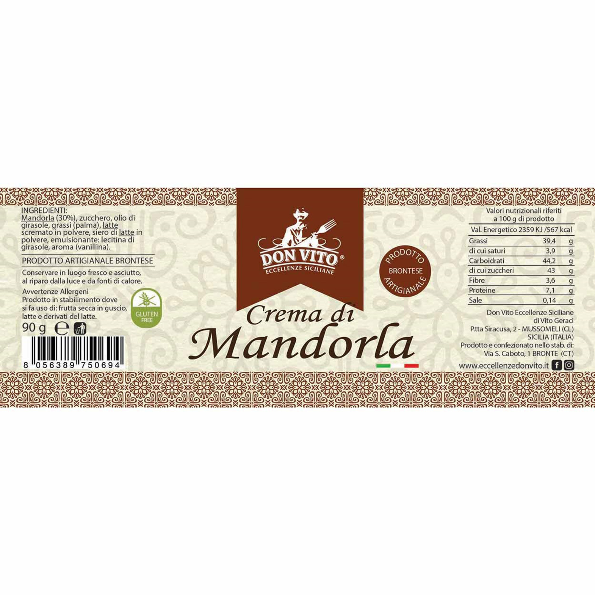 12 vasetti misti da 90 gr: 4 Crema di Pistacchio - 4 Crema di Nocciola - 4 Crema di Mandorla Don Vito - Eccellenze Siciliane vista6