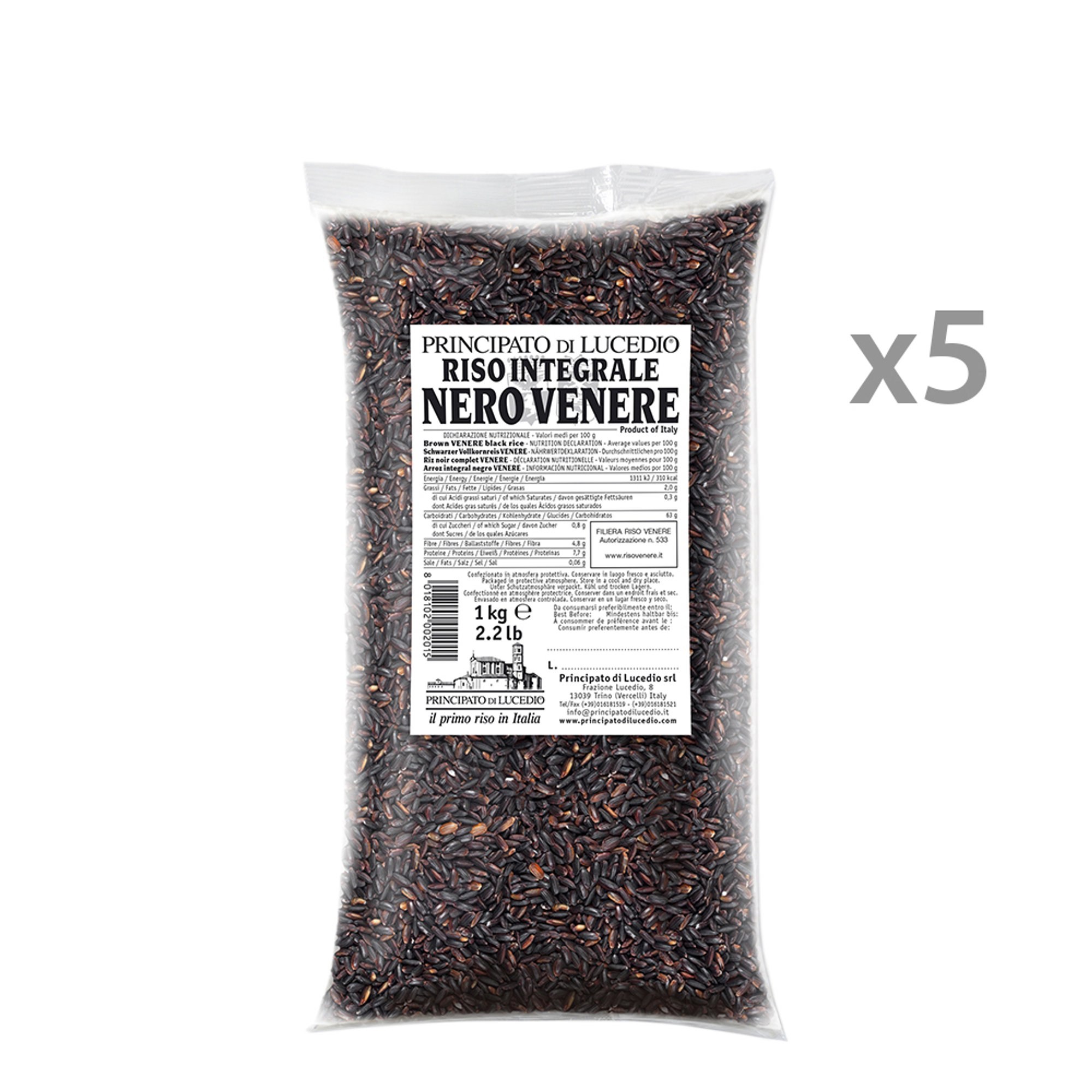 5 confezioni - Riso Integrale Nero Nerone 1 kg Principato di Lucedio vista0