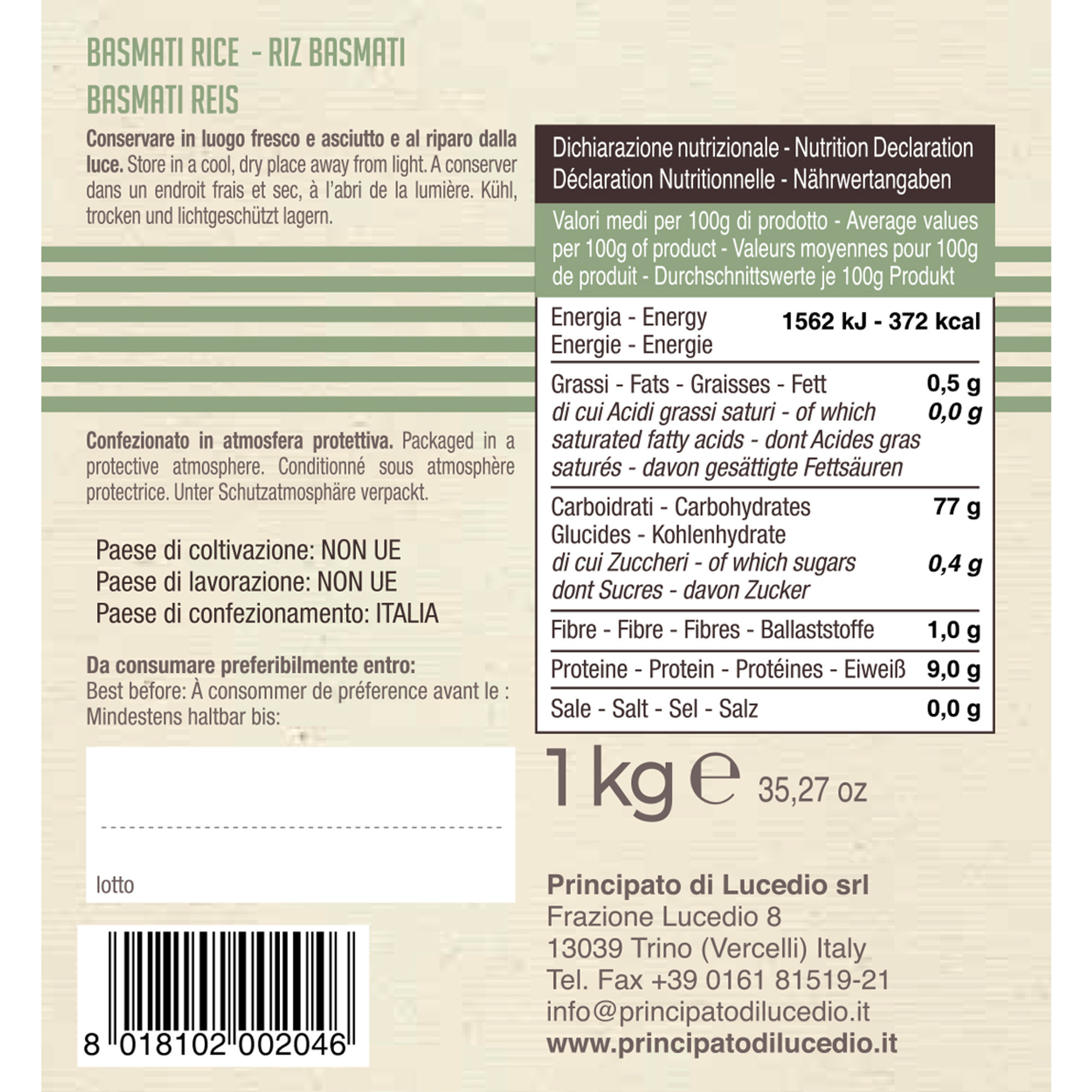 5 confezioni - Riso Basmati 1 kg Principato di Lucedio vista2
