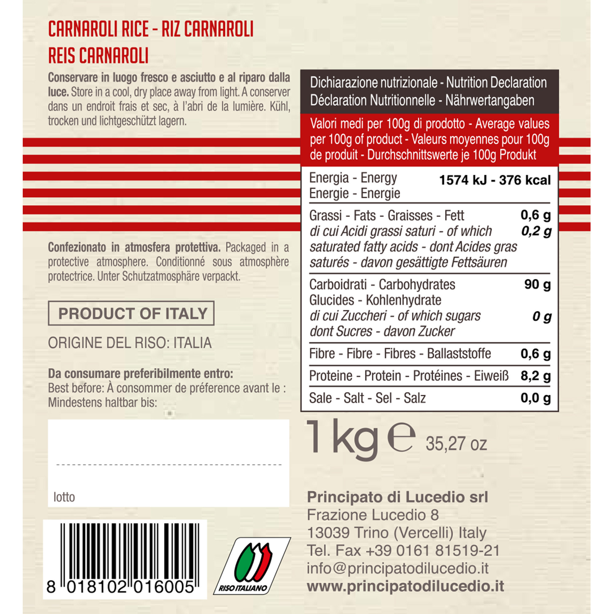 5 confezioni miste da 1 kg: 3 Riso Carnaroli - 2 Riso Integrale Nero Nerone Principato di Lucedio vista2