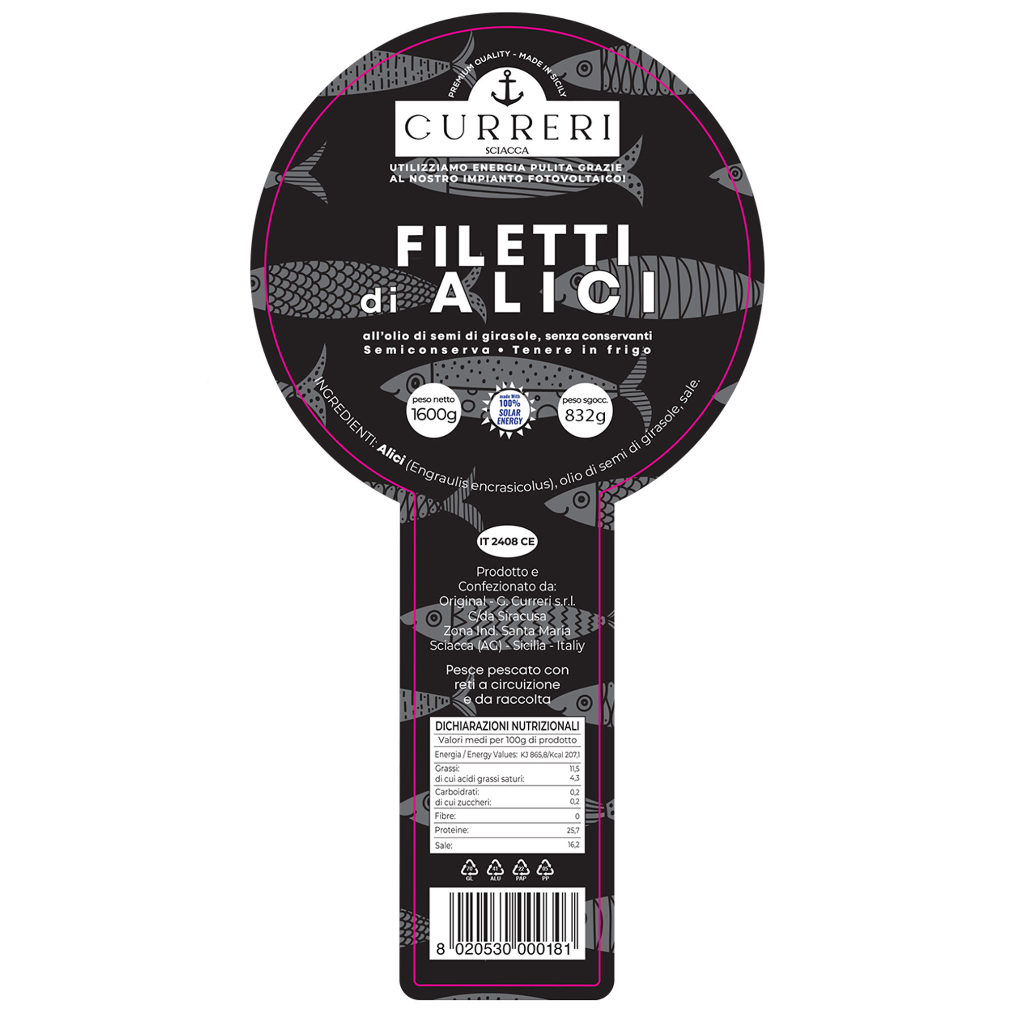 Filetti di Alici - vasetto 1,6 kg Curreri vista1