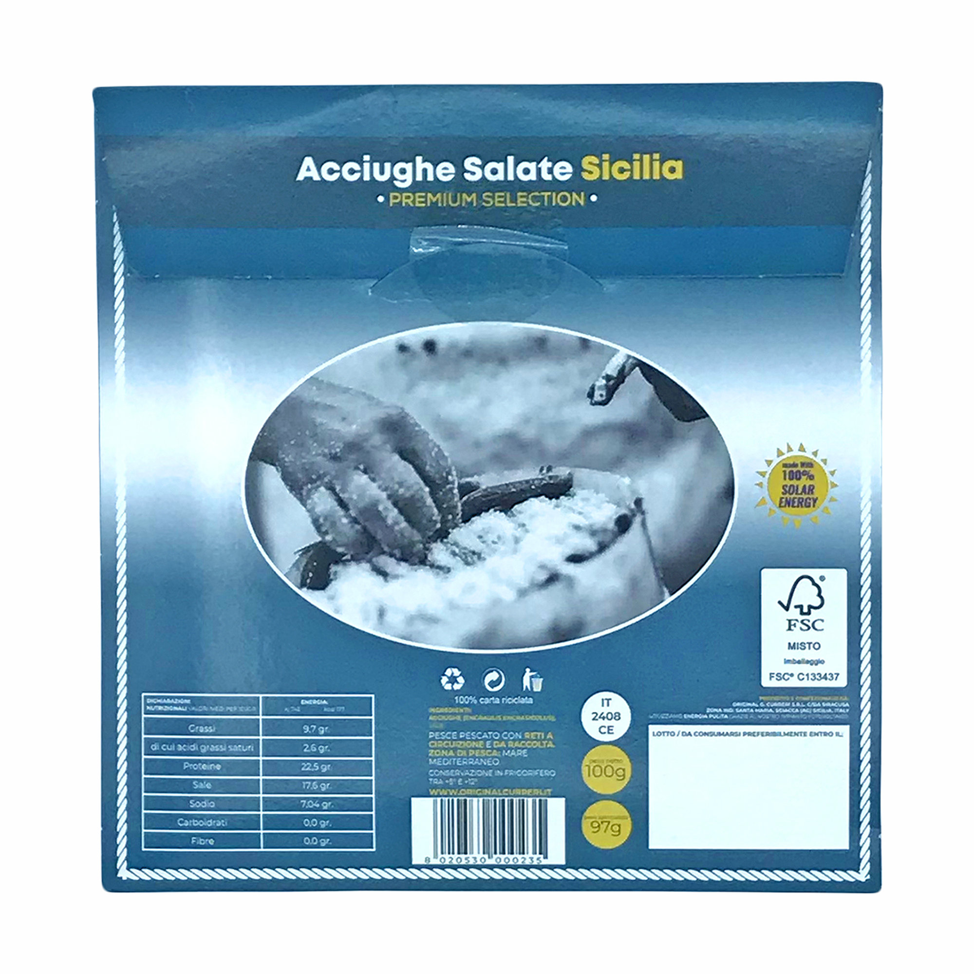 Acciughe Salate - 6 vaschette 100 gr Curreri vista1