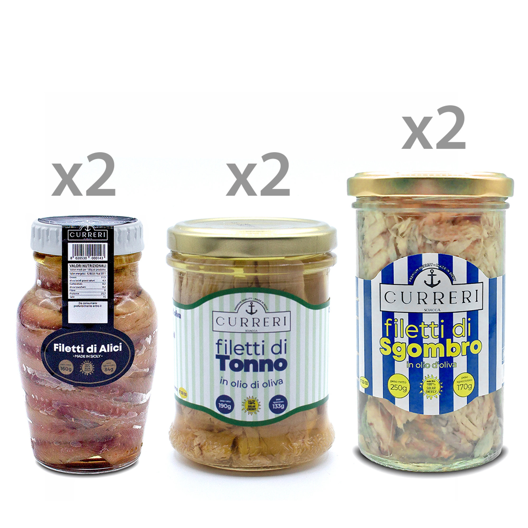 Selezione mista - Filetti Alici, Tonno, Sgombro Curreri vista0