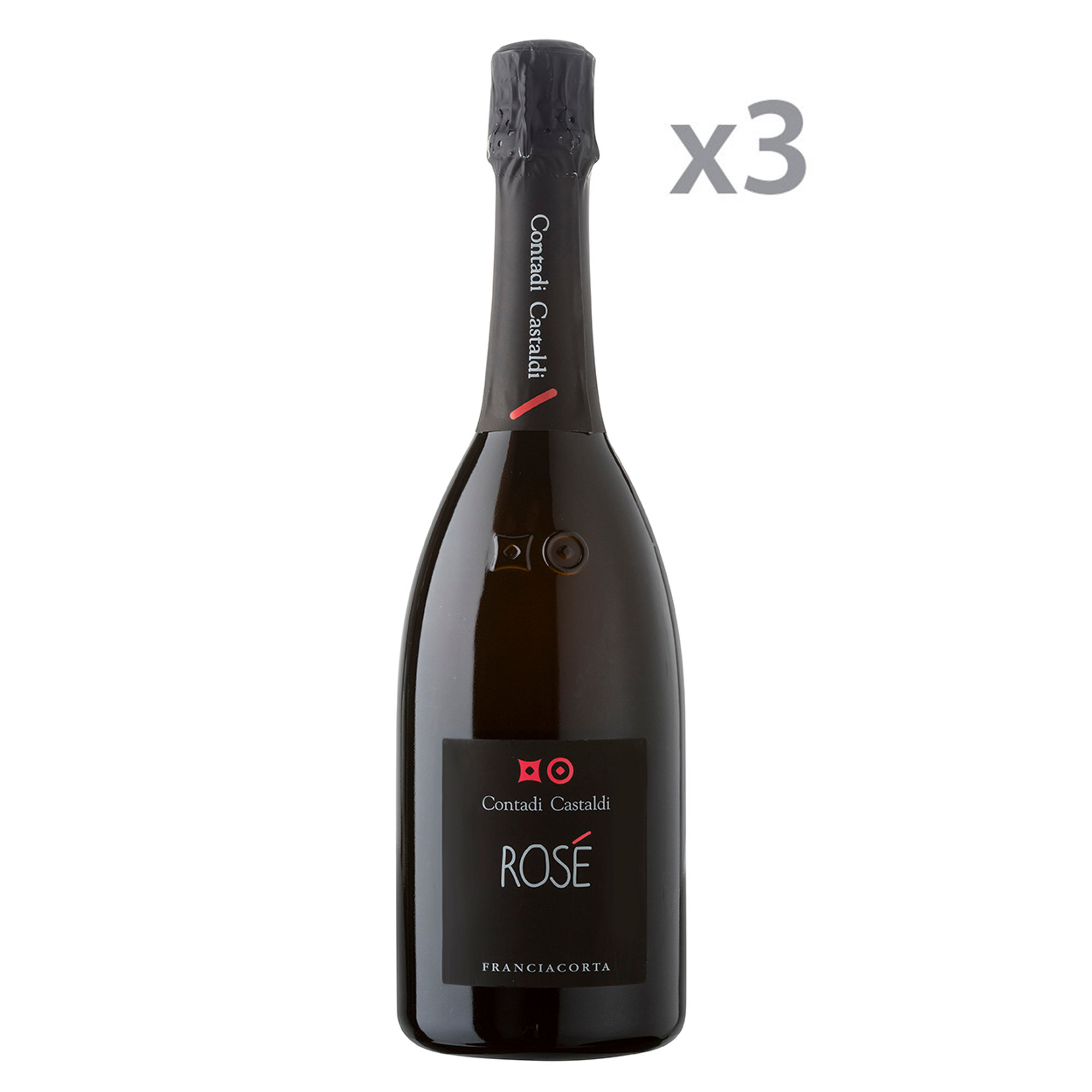 3 bottiglie - Franciacorta Brut Rosè Contadi Castaldi vista0