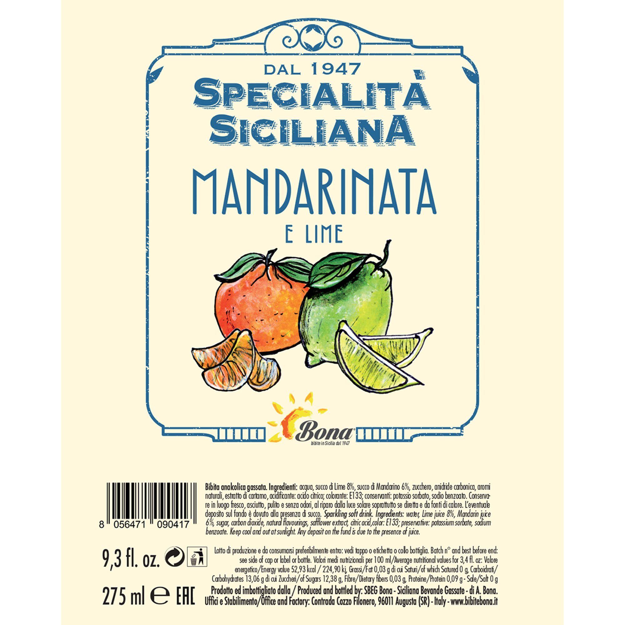 24 bottiglie miste: 12 Chinotto, Ribes e Mirtilli - 12 Mandarinata e Lime Bona vista4