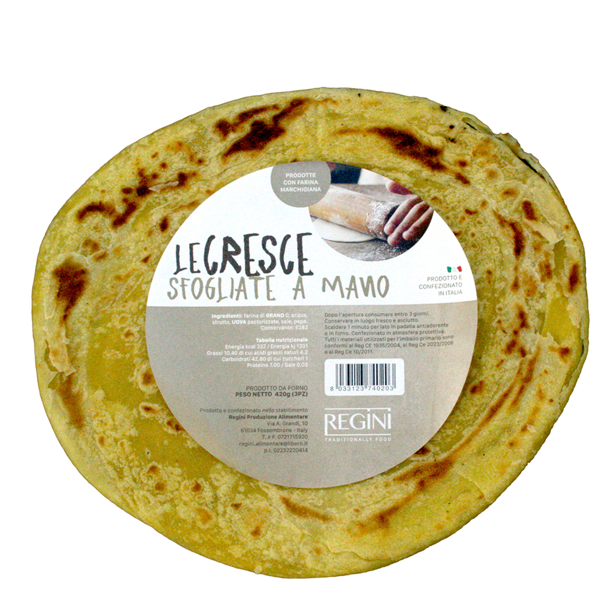 15 confezioni miste: 5 Cresce sfogliate - 5 Piadine - 5 Piadine Integrali Regini vista1