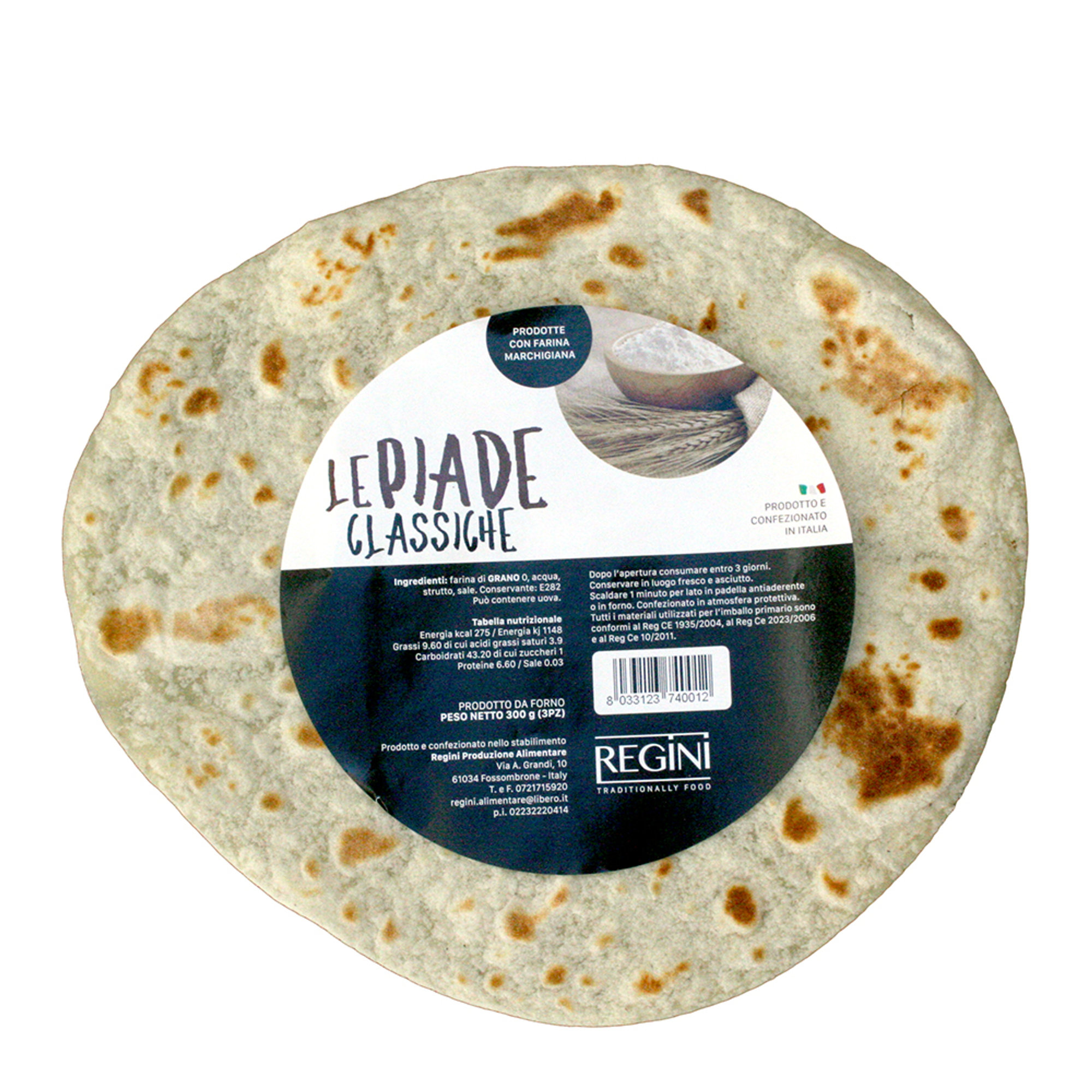15 confezioni miste: 5 Cresce Marchigiane - 5 Piadine - 5 Piadine Integrali Regini vista2