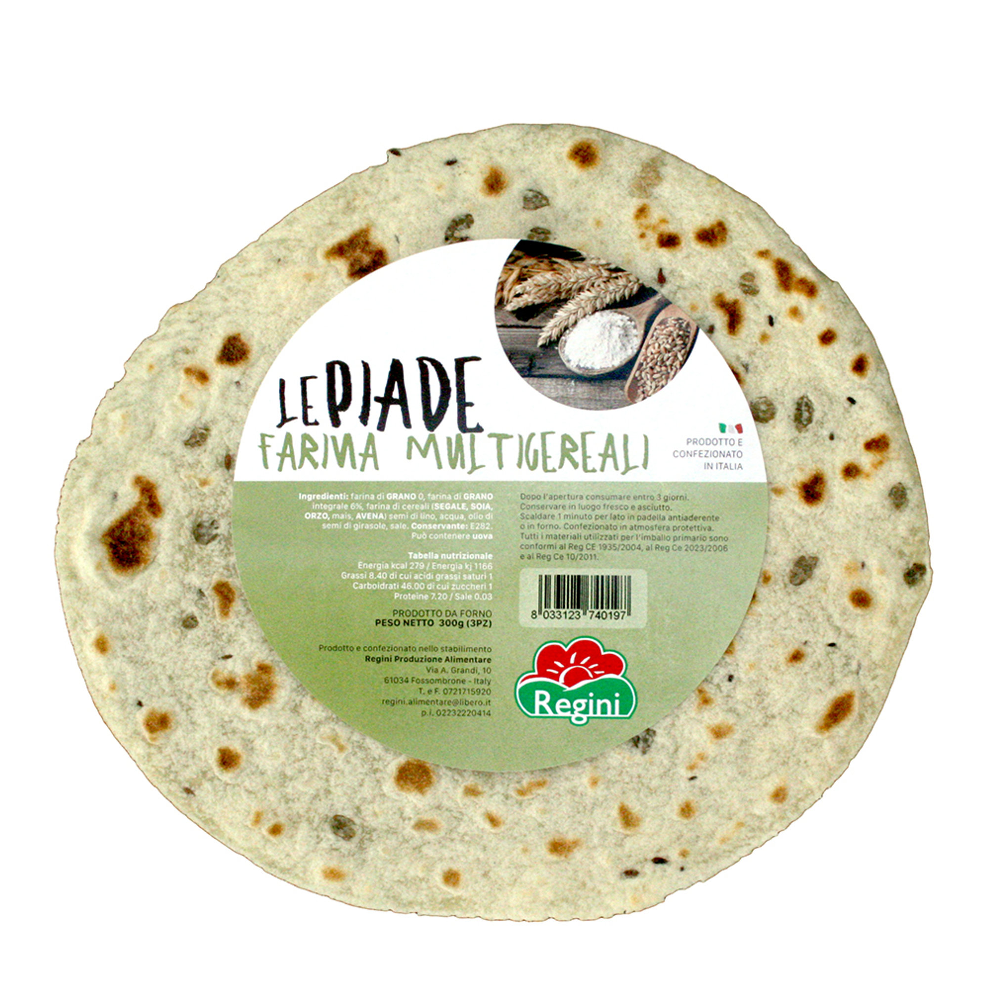 15 confezioni miste: 5 Piadine Multicereali - 5 Piadine - 5 Piadine Integrali Regini vista1