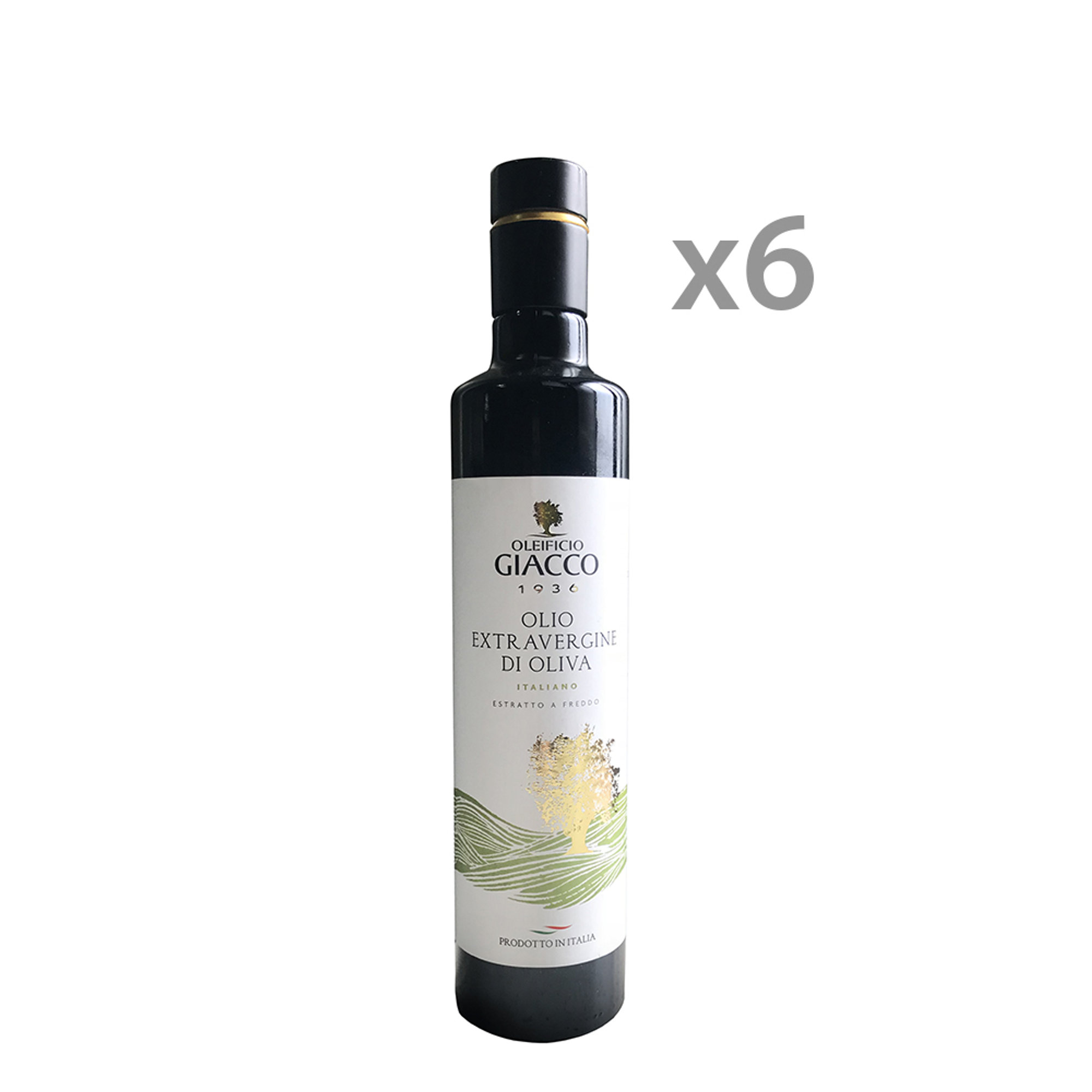 6 bottiglie - Olio EVO 0,5 lt con tappo antirabocco Giacco vista0