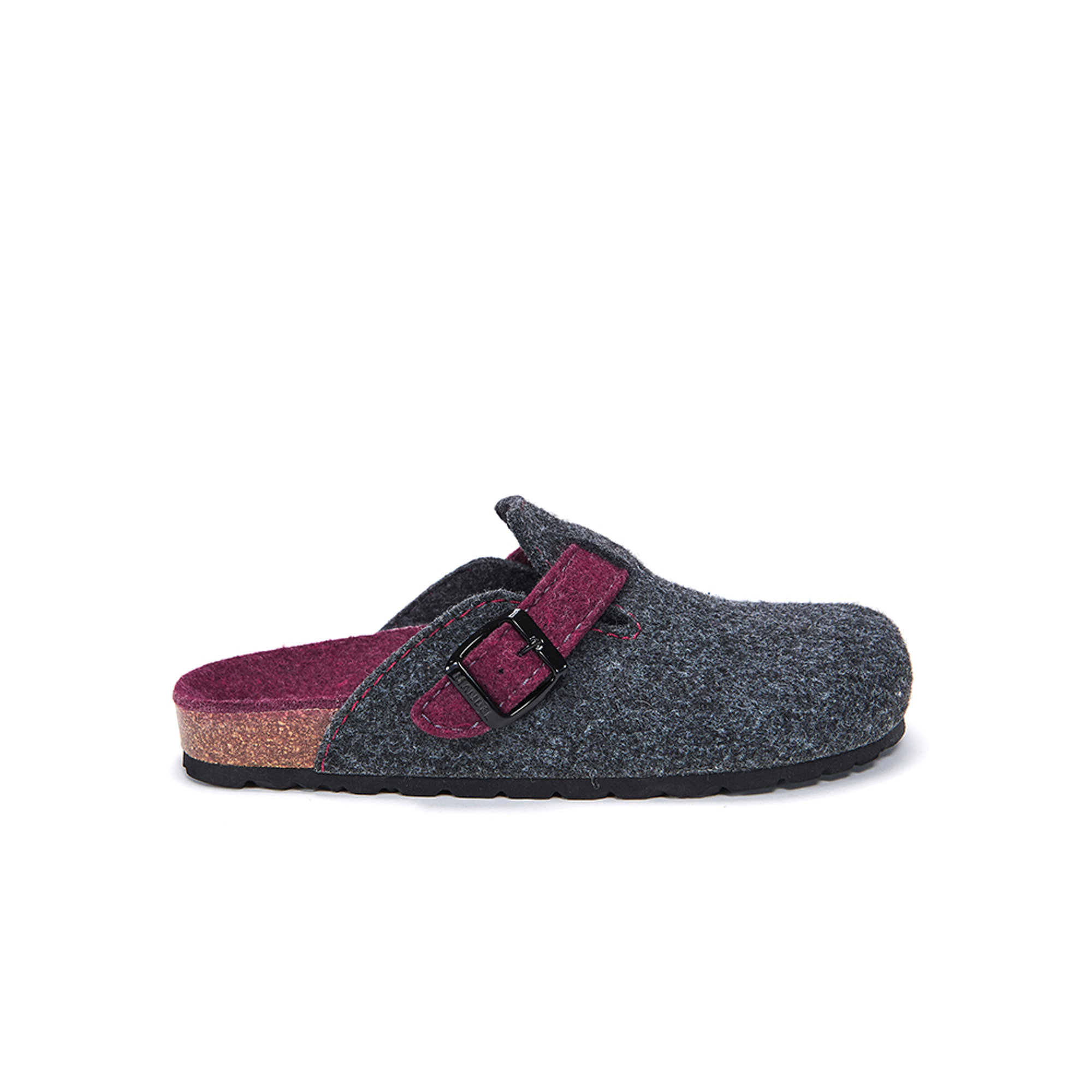 Sabot unisex grigio e bordeaux Mandel vista5
