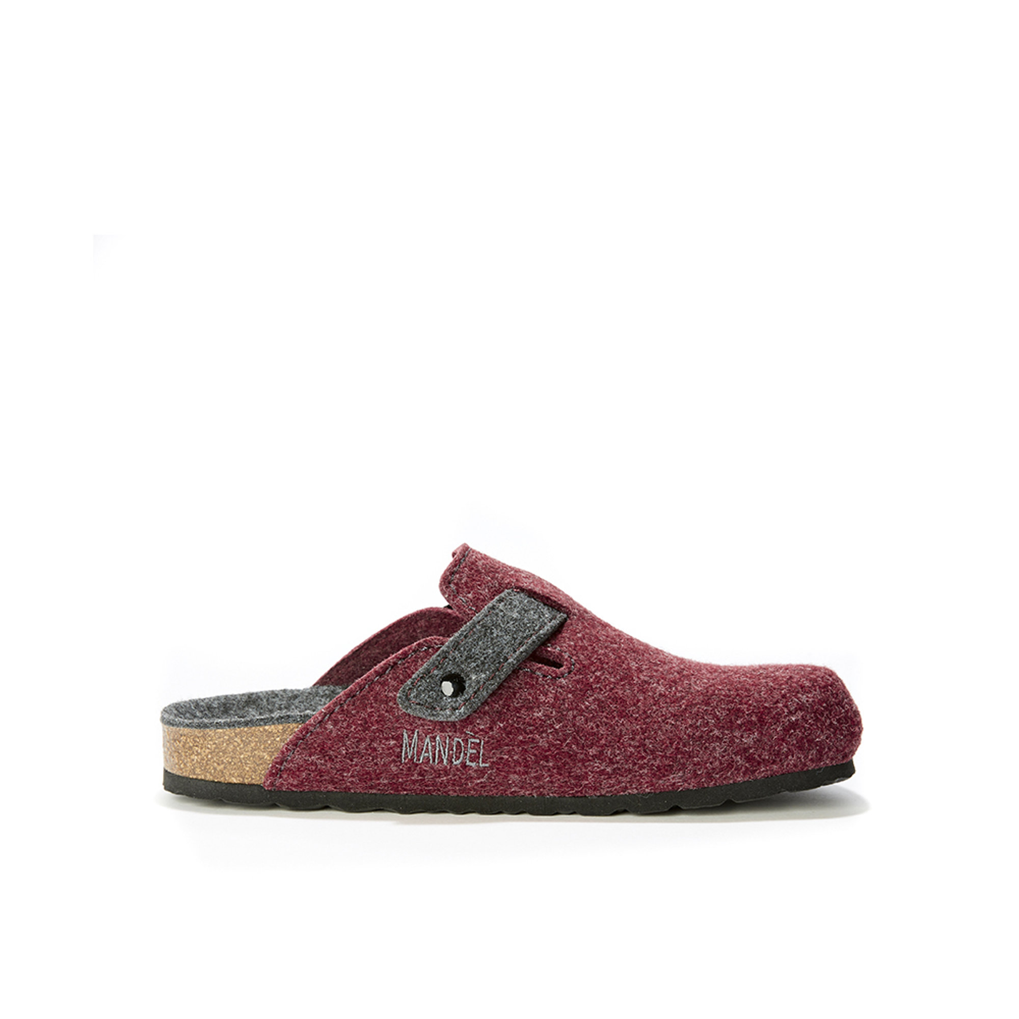 Sabot unisex bordeux e grigio scuro Mandel vista2