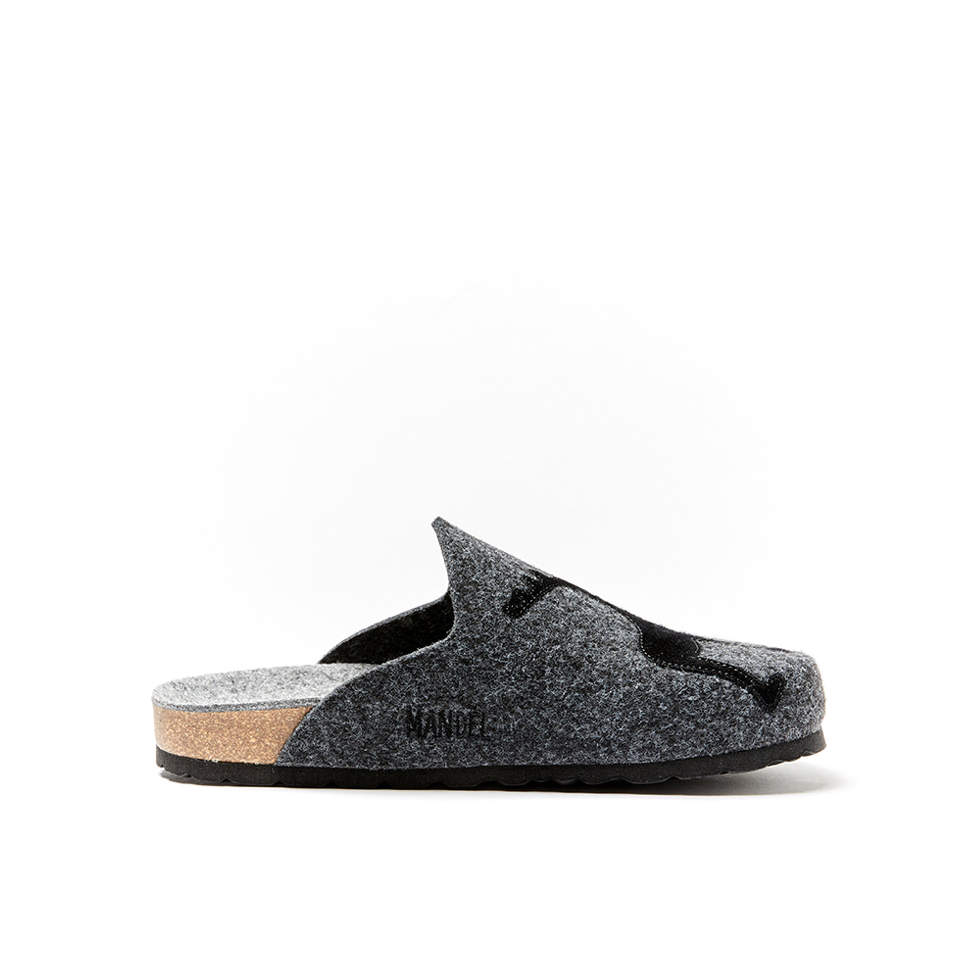 Sabot unisex grigio con applicazione Mandel vista2