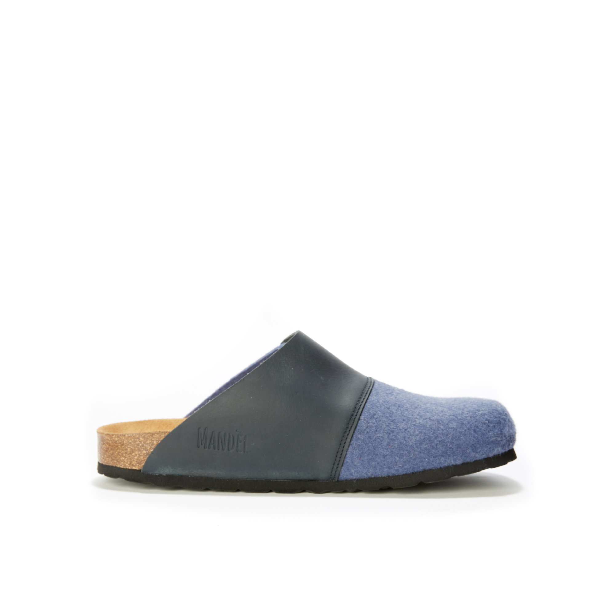 Sabot unisex denim e marroni Mandel vista2
