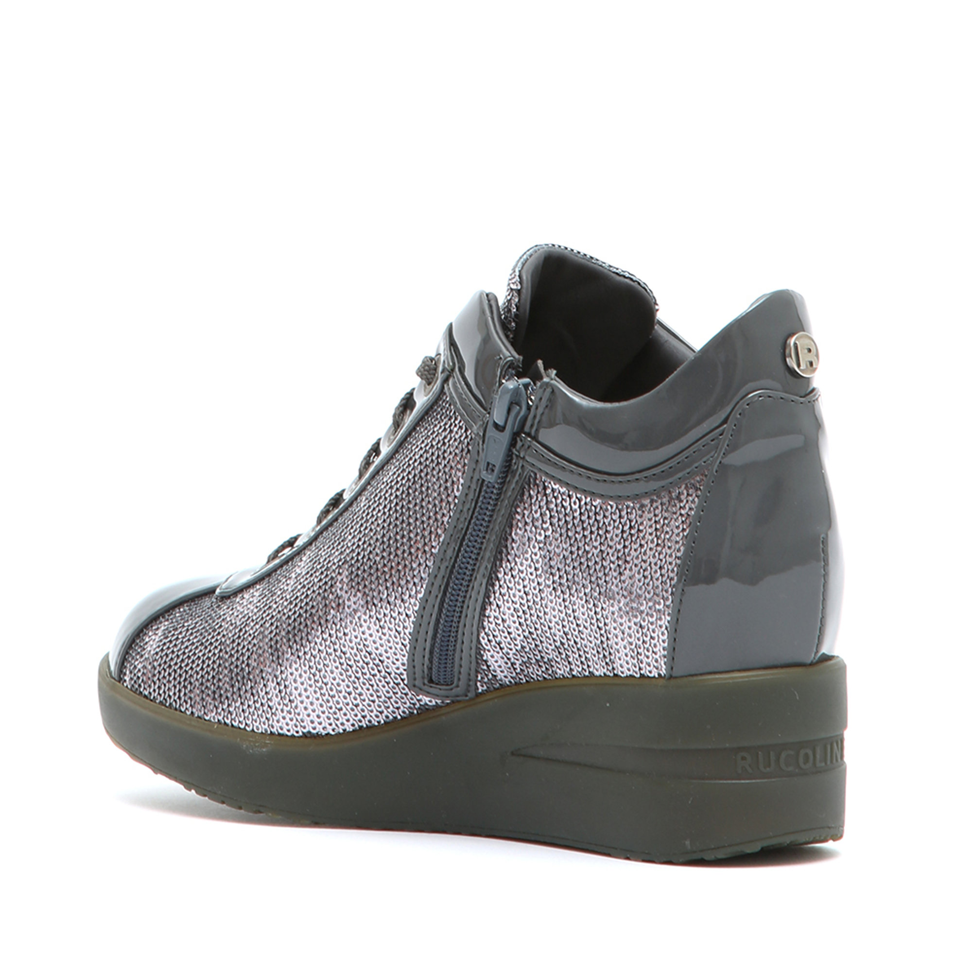 Sneakers con applicazioni in paillettes antracite Rucoline vista3