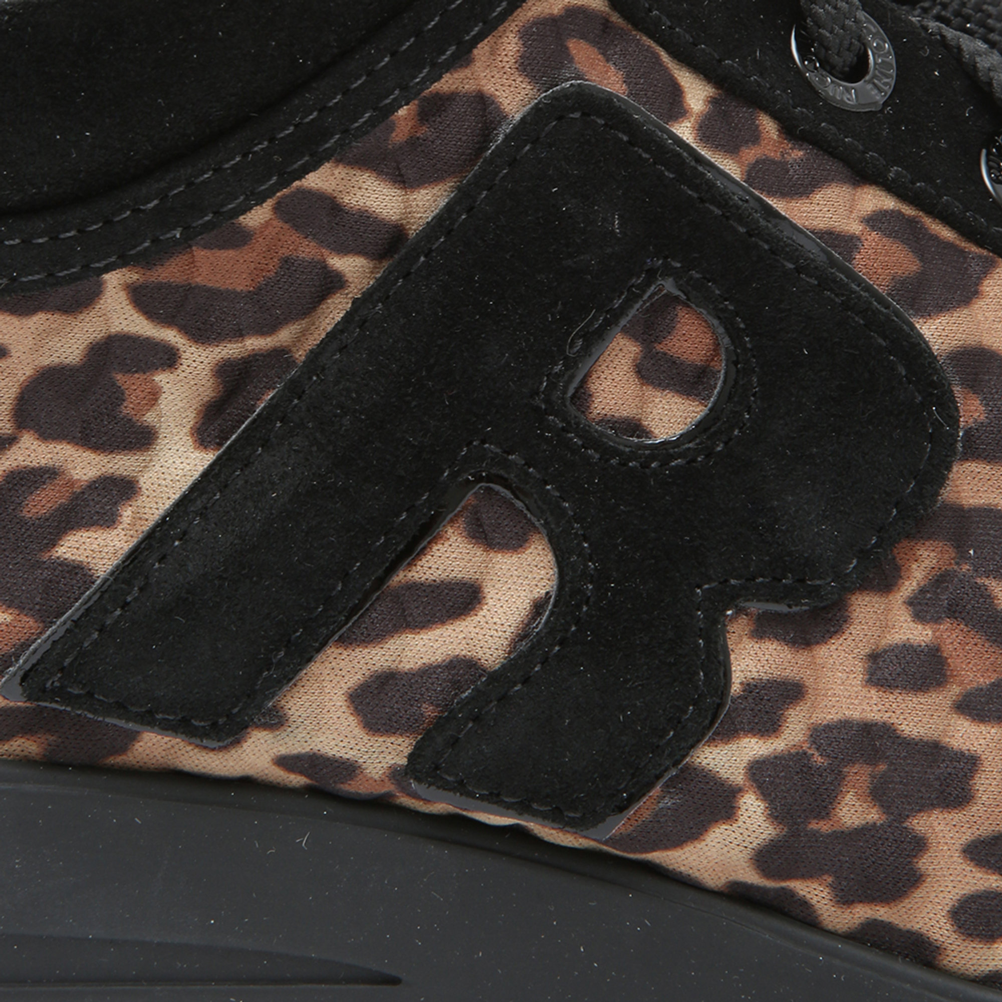 Sneakers con inserti leopardati nere Rucoline vista4
