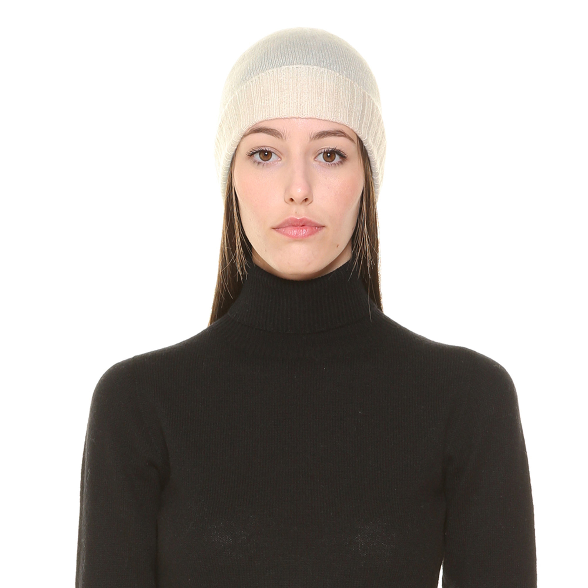 Cappello in cashmere panna 100% CASHMERE  vista1