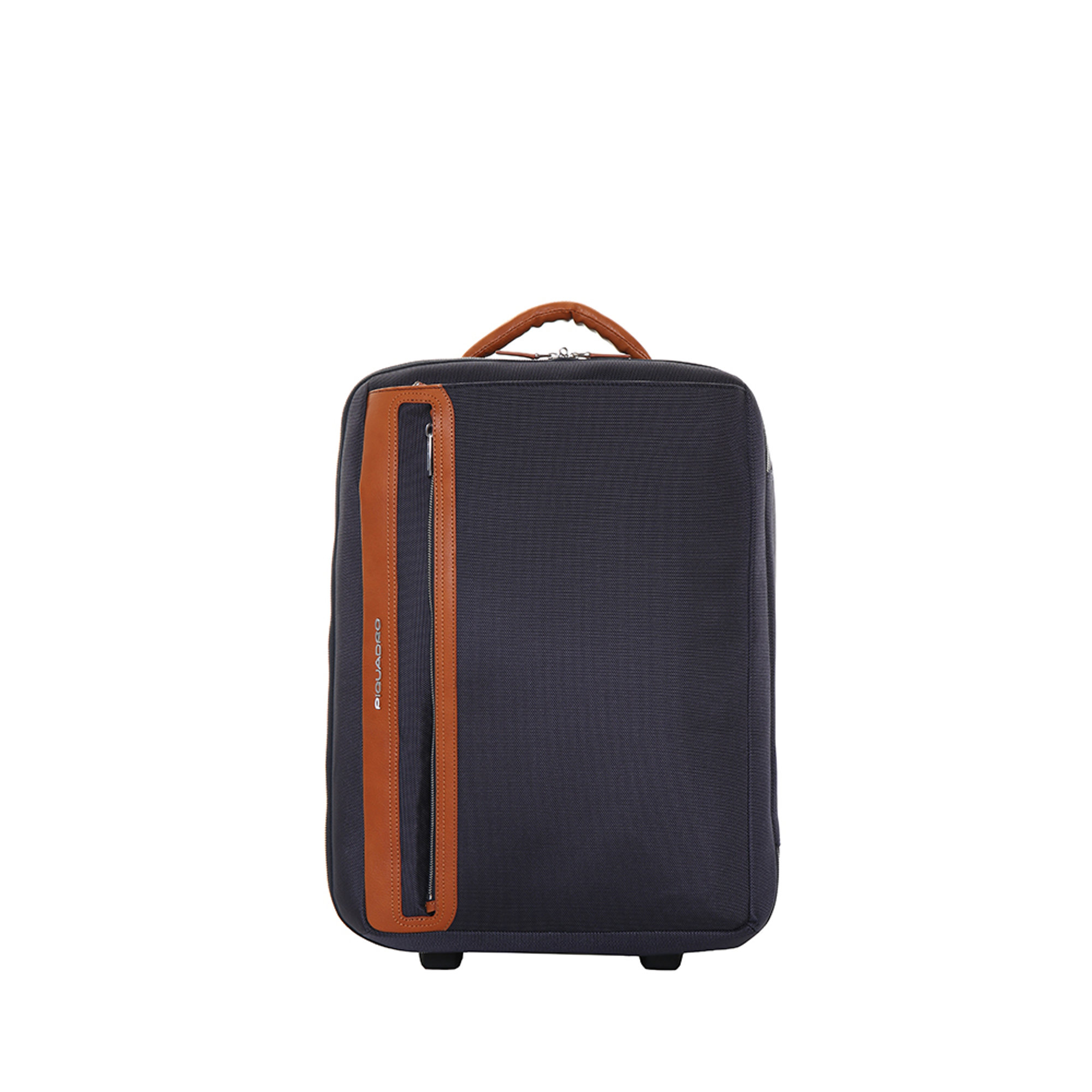 Trolley cabina con compartimento porta PC, blu e cuoio Piquadro vista0