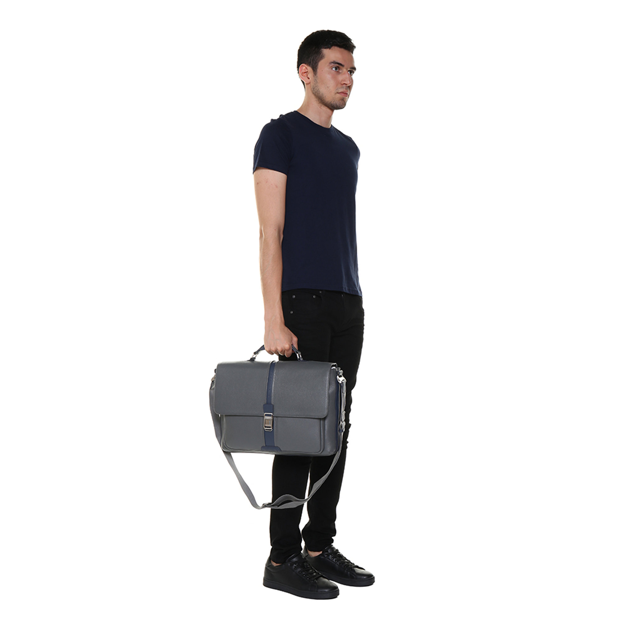 Cartella porta computer espandibile, grigio e blu Piquadro vista1