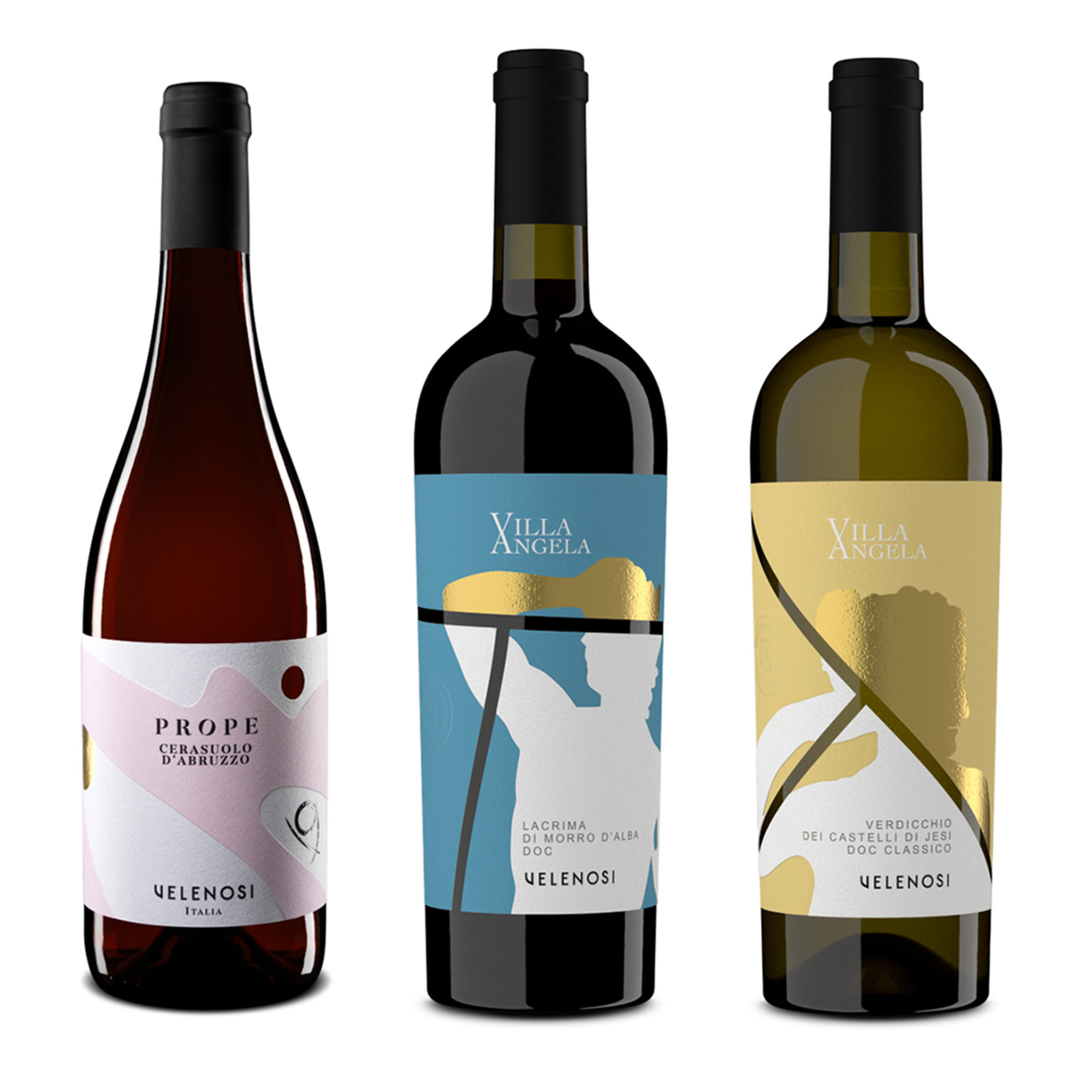 3 bottiglie miste: Prope Cerasuolo DOC 2023 - Verdicchio DOC 2023 - Lacrima di Morro d'Alba DOC Classico 2021 Velenosi vista0