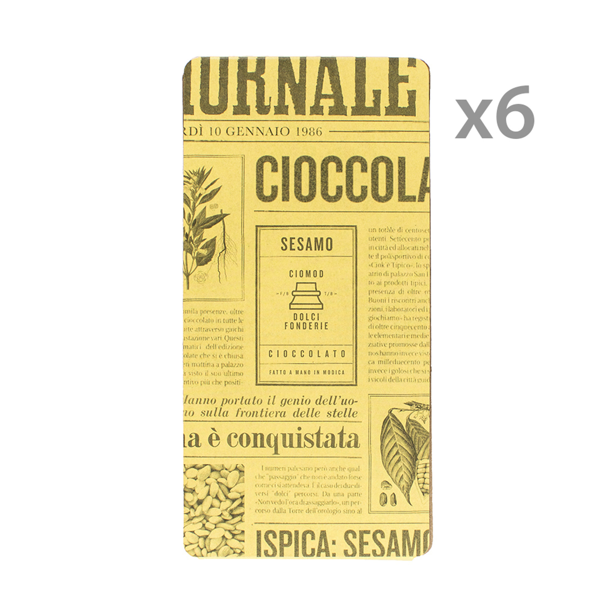 6 tablettia - Ispican seesamisuklaata 50 g Ciomod vista0