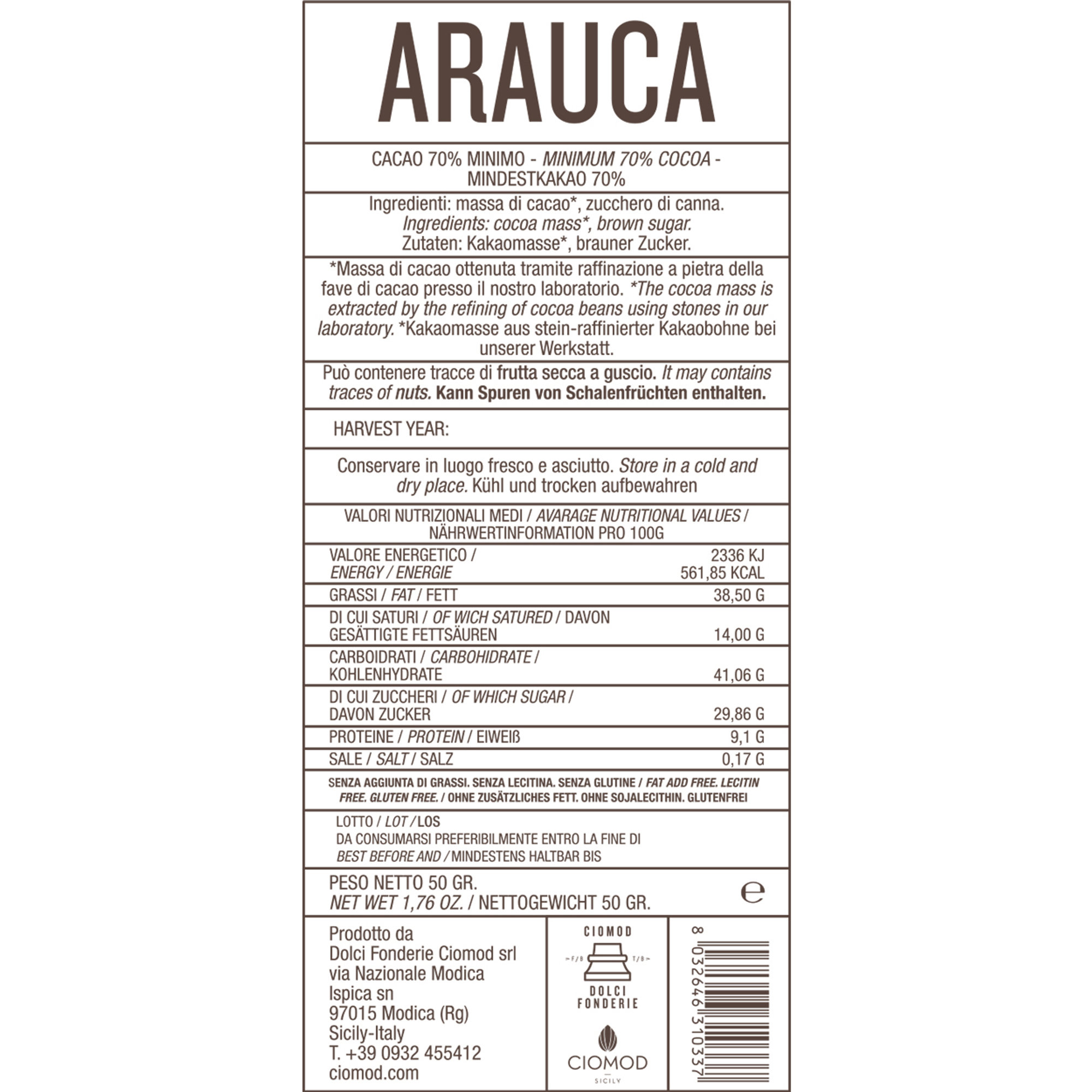 6 tavolette miste "Mix Colombia": 3 Cioccolato Huila - 3 Cioccolato Arauca Ciomod vista4