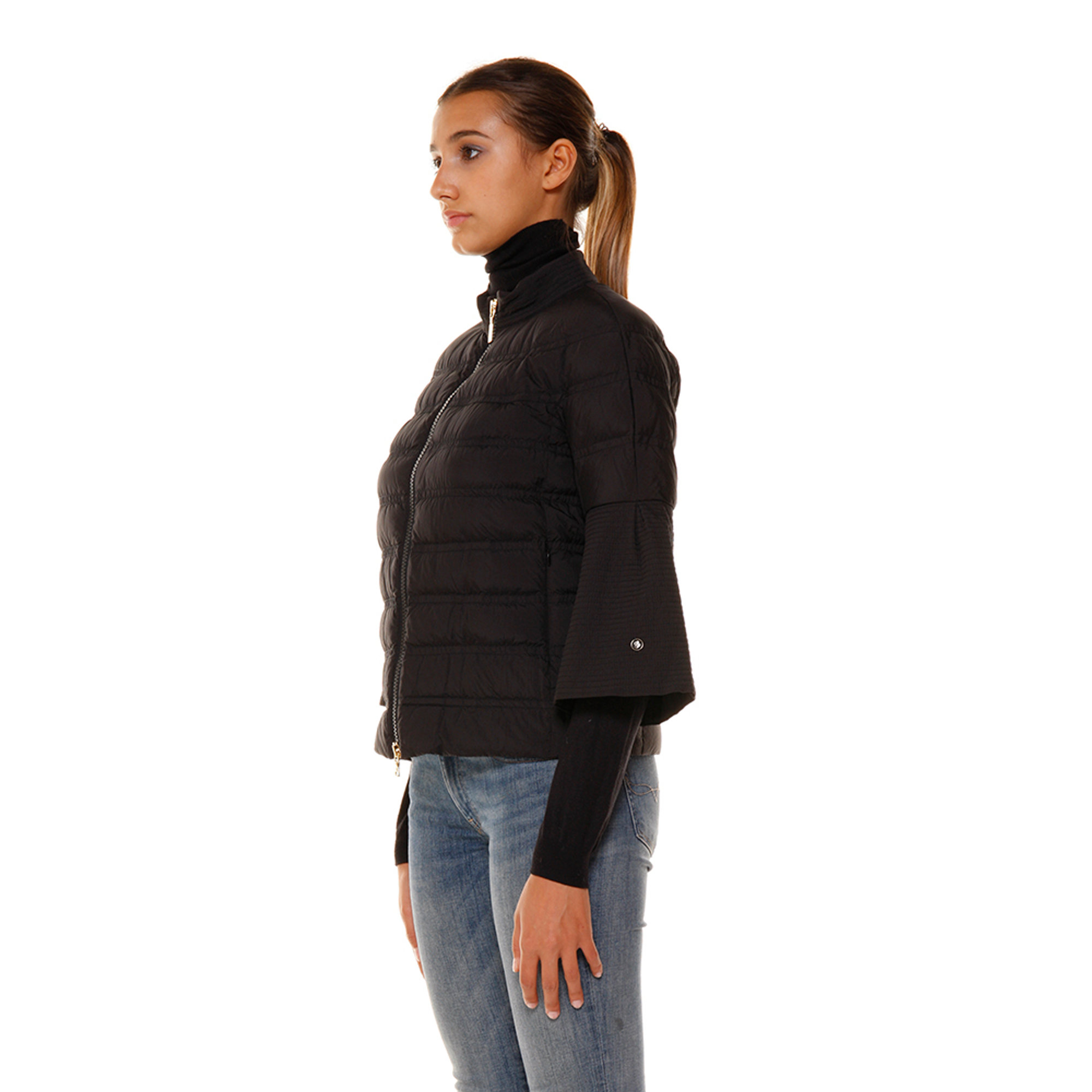 Piumino Geospirit  con maniche a campana nero Geospirit vista2