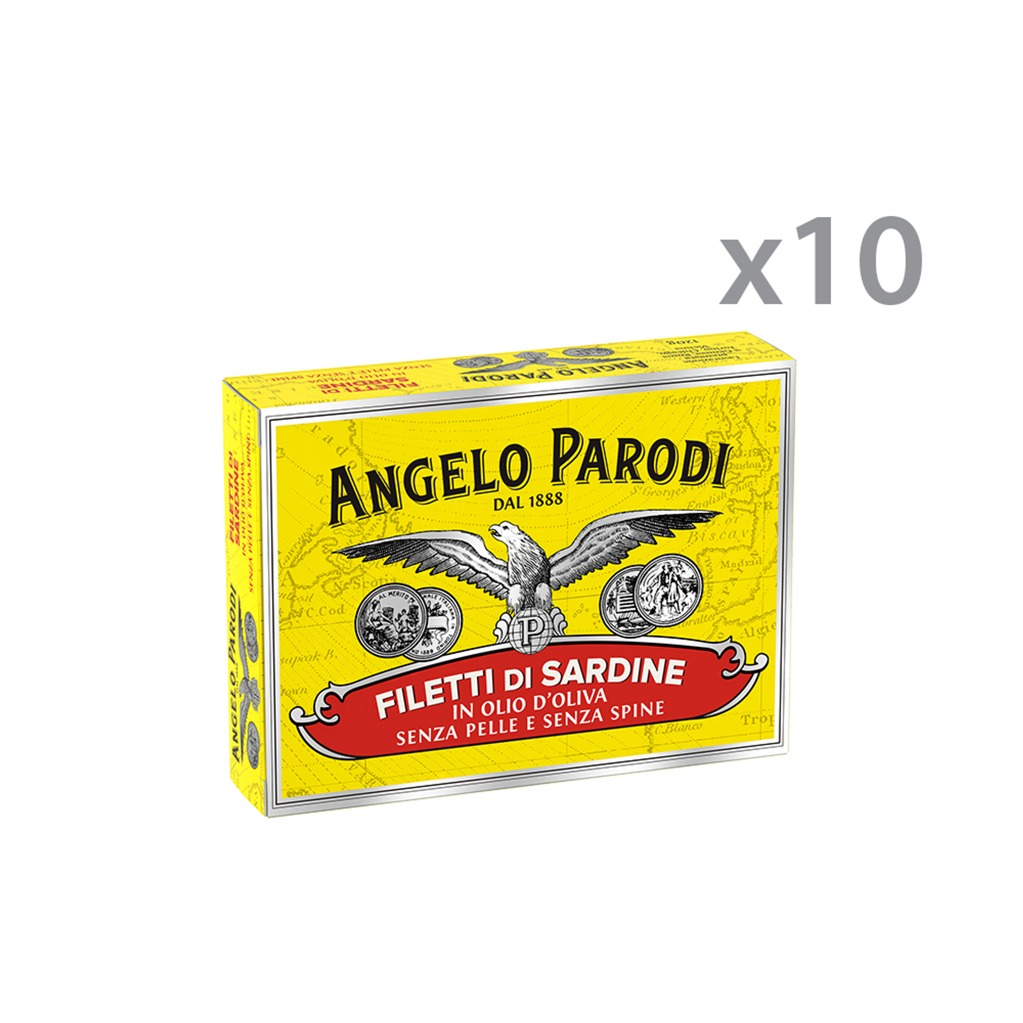 10 boîtes – Filets de Sardine sans peau, sans arêtes 105 g Angelo Parodi vista0