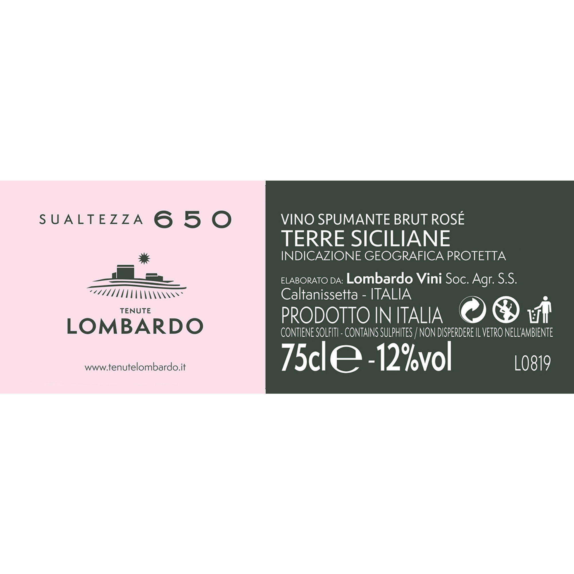 3 bottiglie - "Sualtezza 650 Rosé" Spumante Brut IGP 2020 Tenuta Lombardo vista1