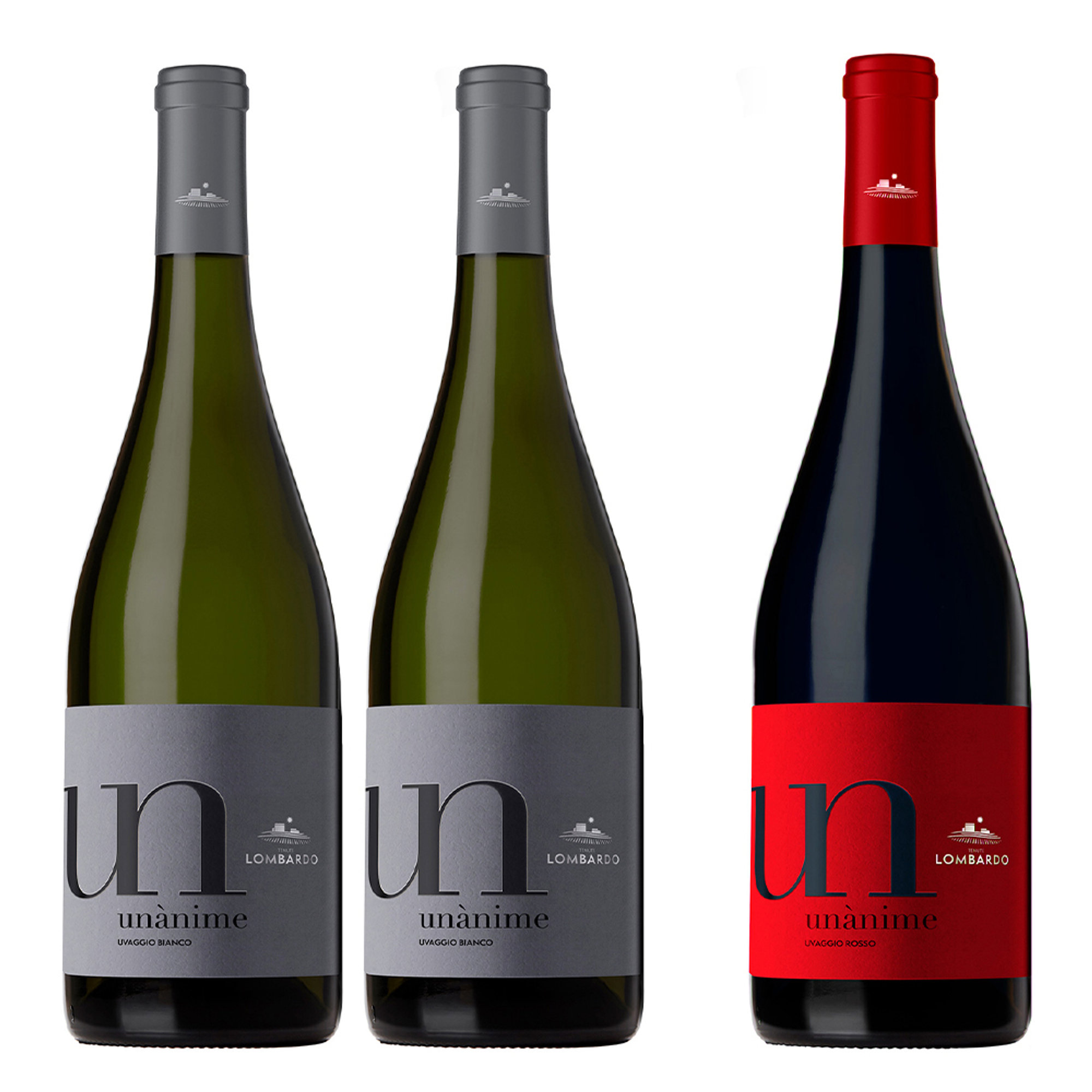 3 bottiglie miste: 2 Unànime Bianco IGP 2020 - 1 Unànime Rosso IGP 2019 Tenuta Lombardo vista0