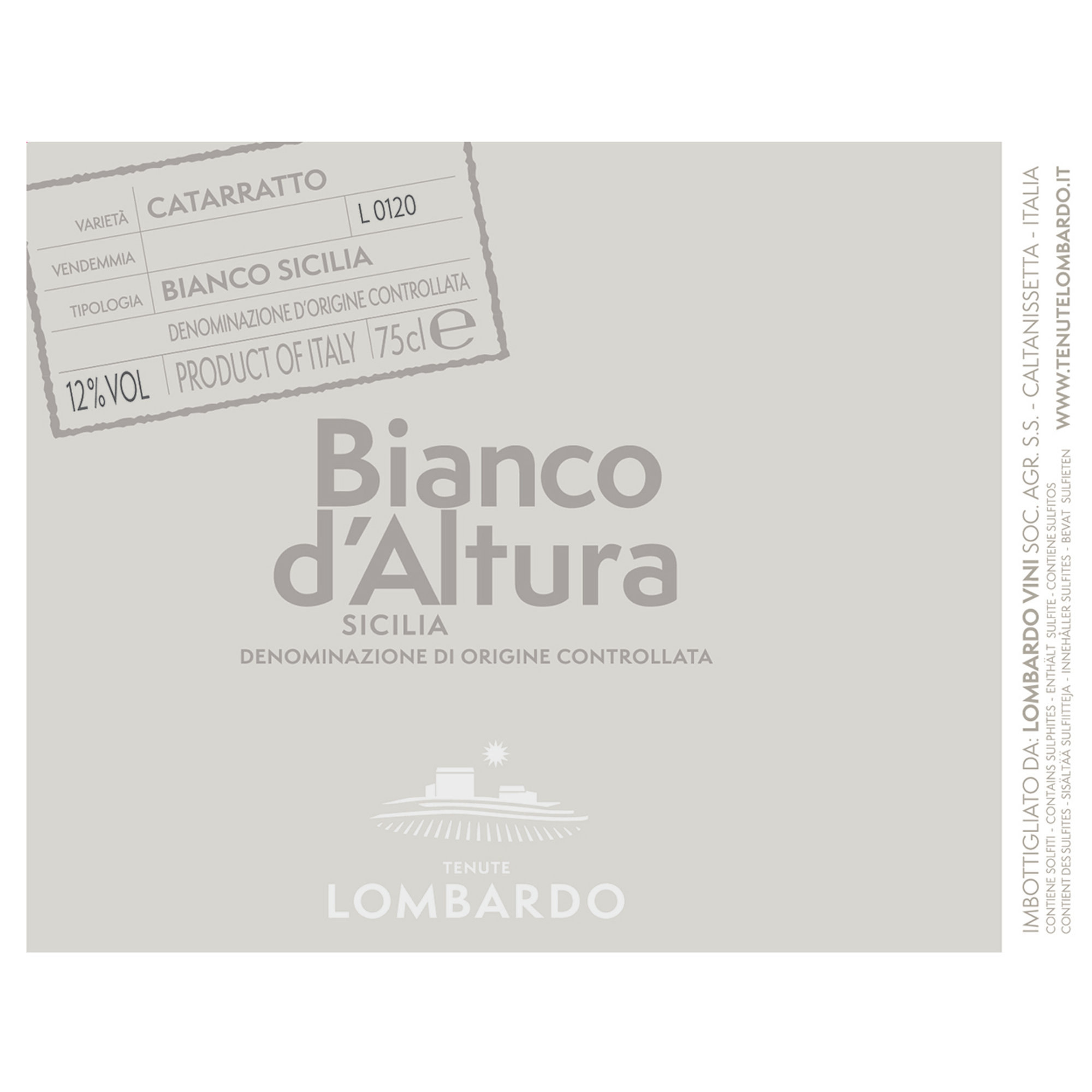 3 bottiglie miste: 1 Bianco d''Altura DOC 2020 - 2 Nero d''Altura DOC 2018 Tenuta Lombardo vista2