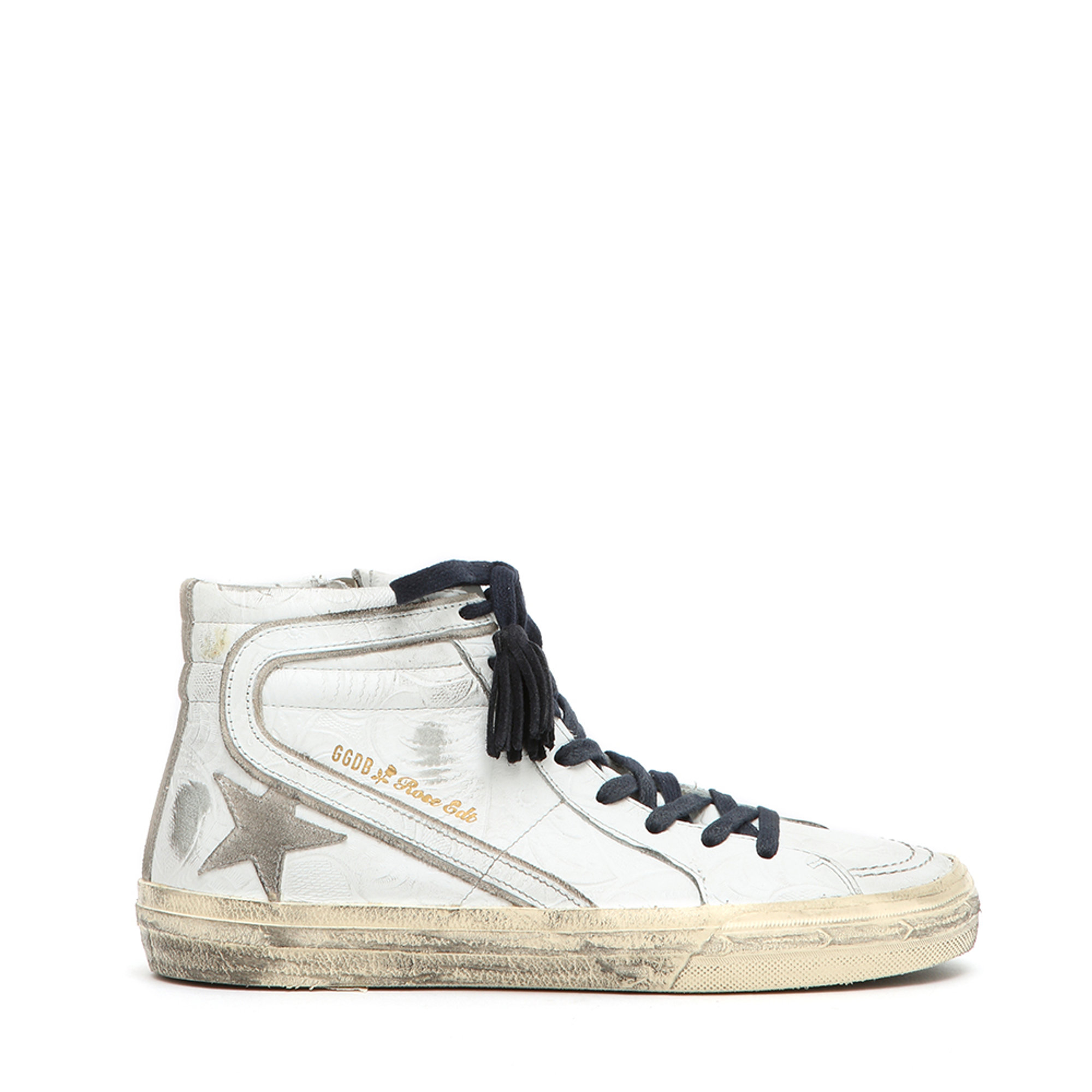 Sneakers "Mid Star" da uomo bianche effetto damascato GOLDEN GOOSE vista3